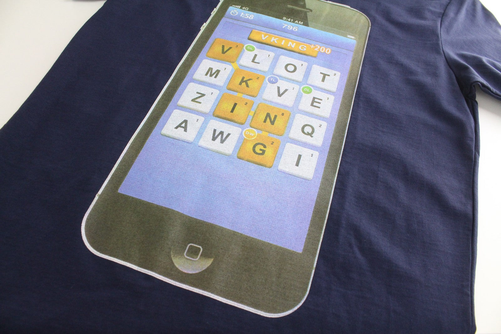 VKING Men's T-Shirt S Pure Cotton Jersey Blue Graphic Logo Round Neck Tee