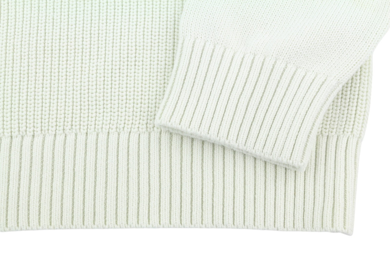 CALVIN KLEIN Stitch Blocking Men Jumper M Off White Stripe Knit Crew Pullover