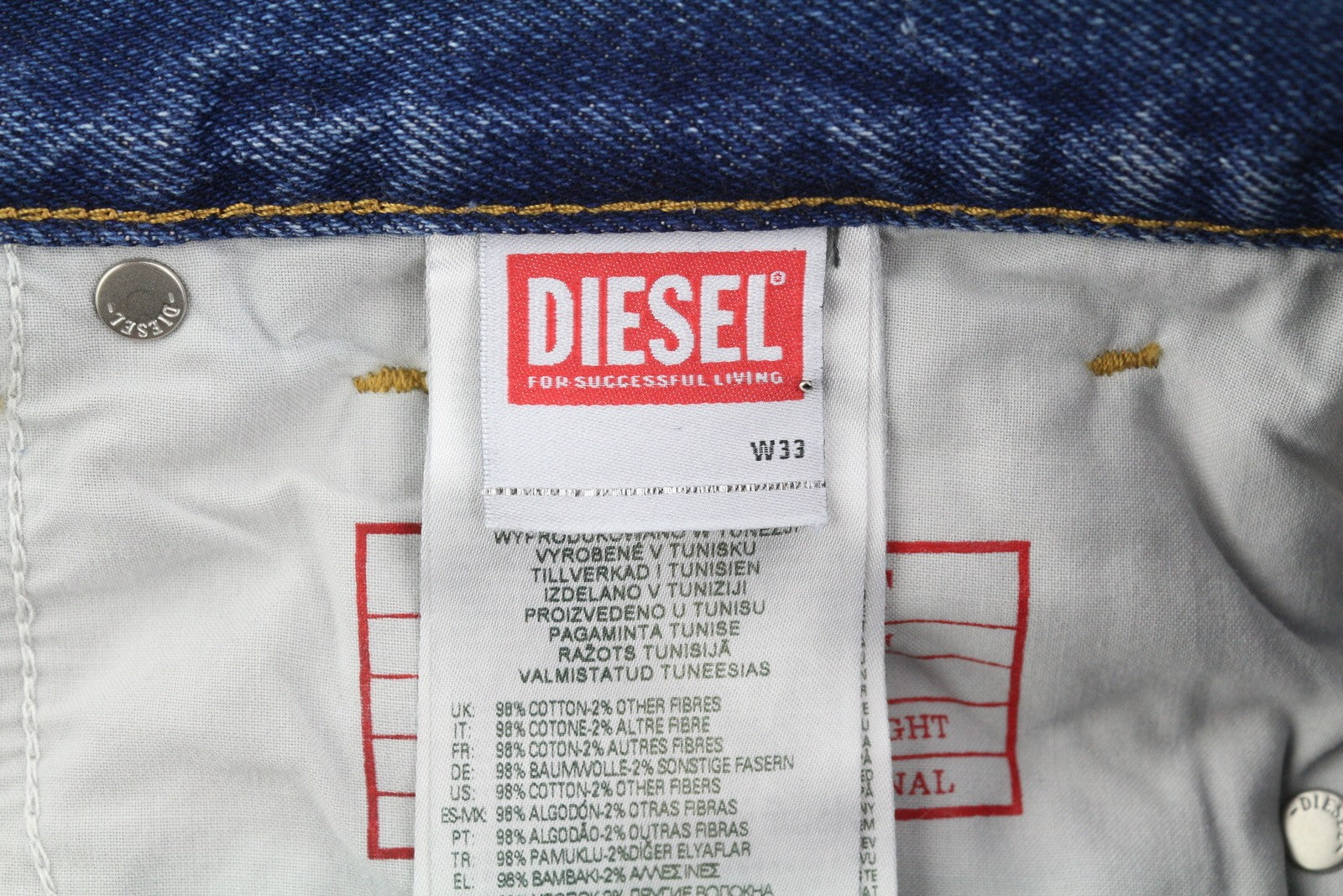 DIESEL 1995 09E02 Men Jeans W33/L30 Blue Distress Ripped Slim Straight RRP$375