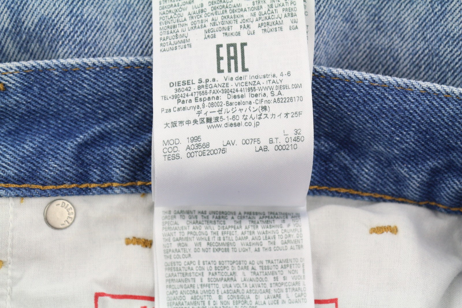 DIESEL 1995 007F5 Men Jeans W32/L32 Slim Straight Leg Patterned Zip RRP€250