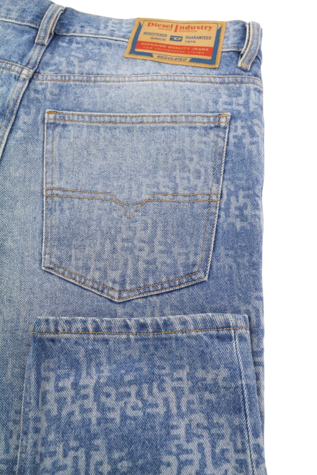 DIESEL 1995 007F5 Men Jeans W32/L32 Slim Straight Leg Patterned Zip RRP€250