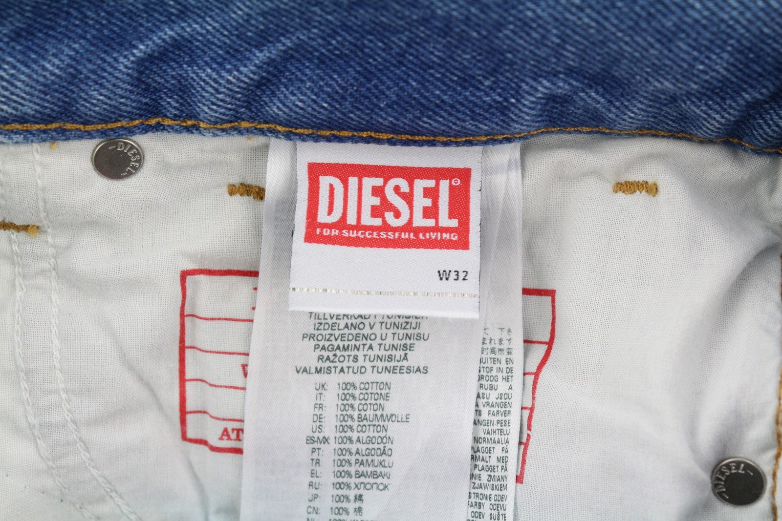 DIESEL 1995 007F5 Men Jeans W32/L32 Slim Straight Leg Patterned Zip RRP€250