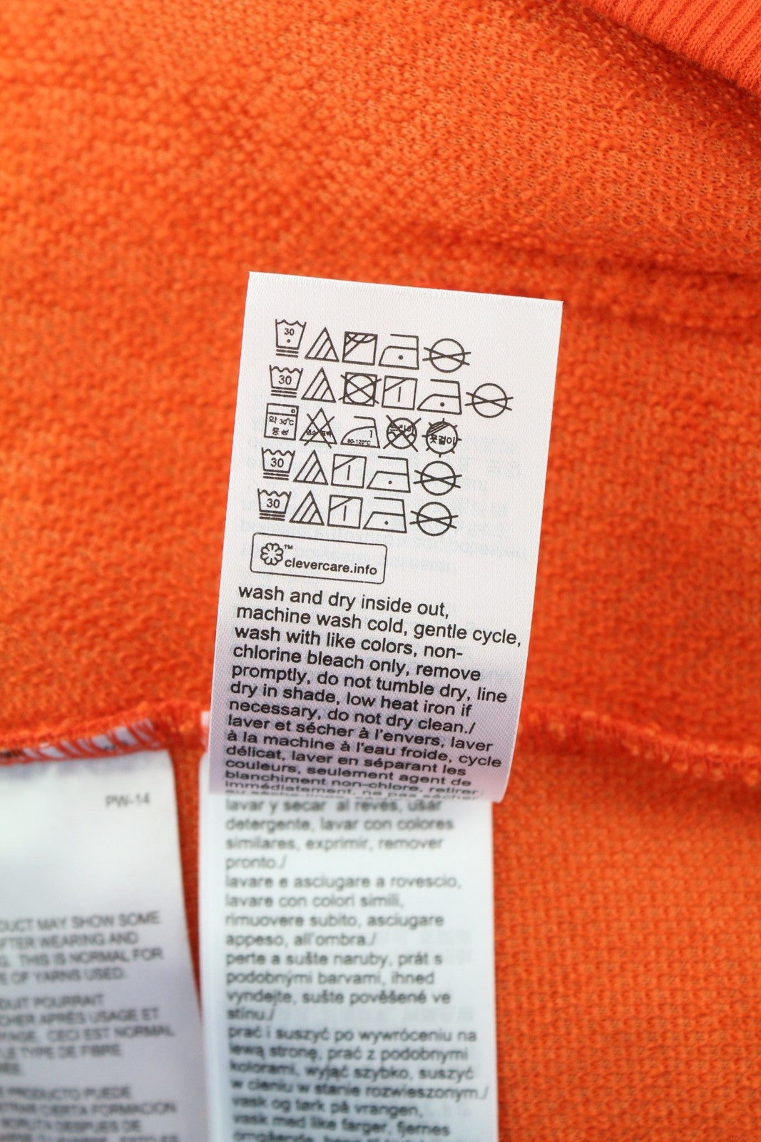 CALVIN KLEIN Badge Sherpa Half Men Sweatshirt L Orange Fleece Pullover RRP€129