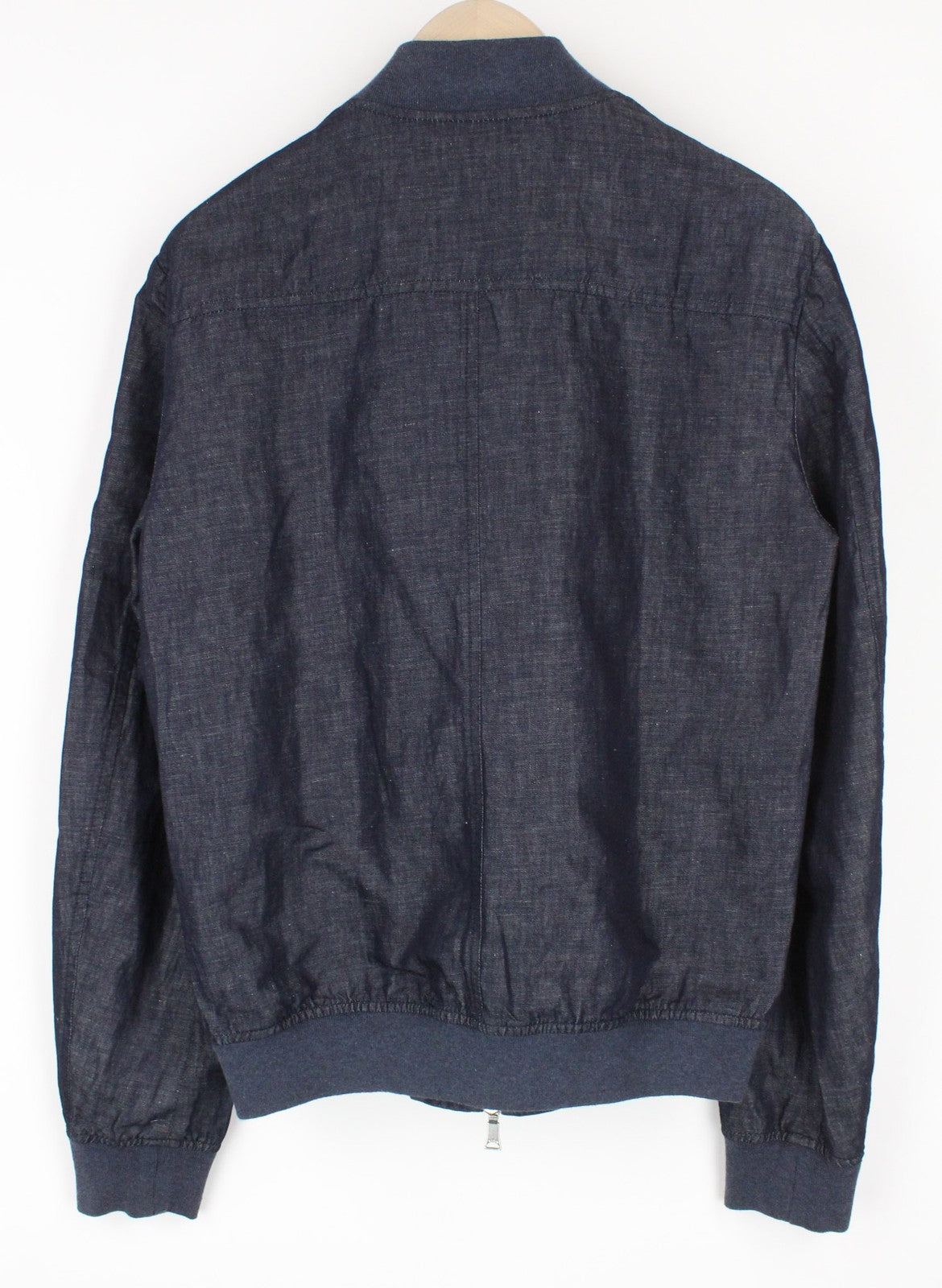 RICHMOND Men's Jacket IT48 Linen Cotton Blue Lightweight Melange Bomber