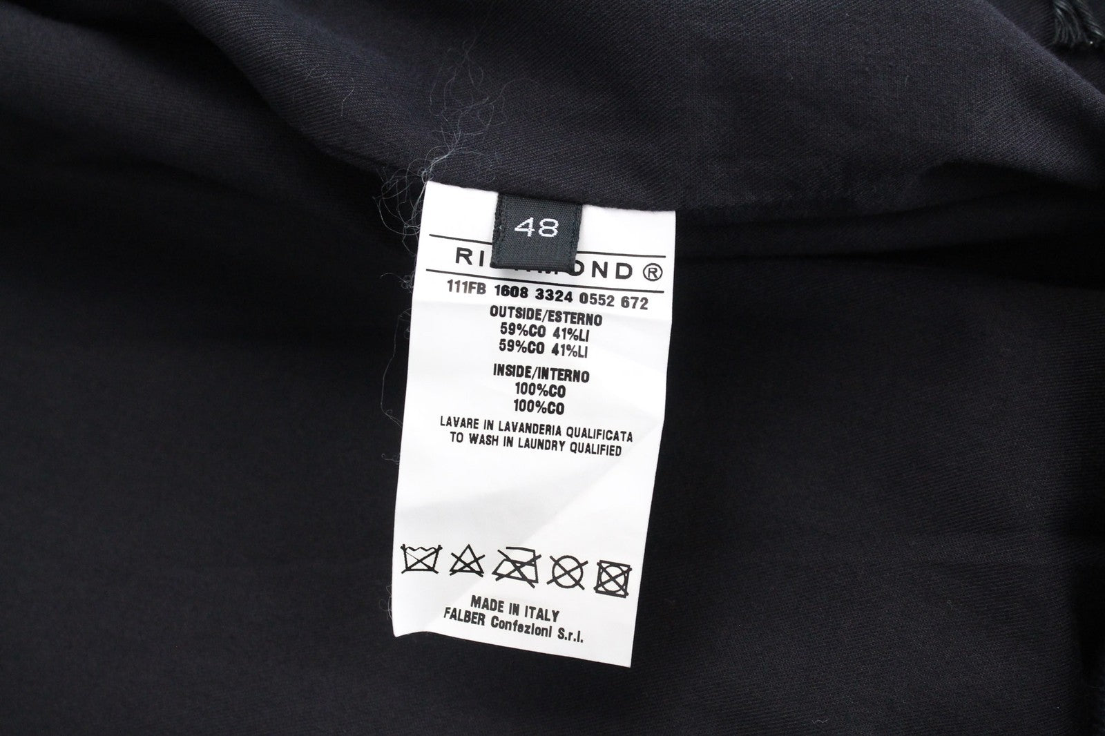 RICHMOND Men's Jacket IT48 Linen Cotton Blue Lightweight Melange Bomber