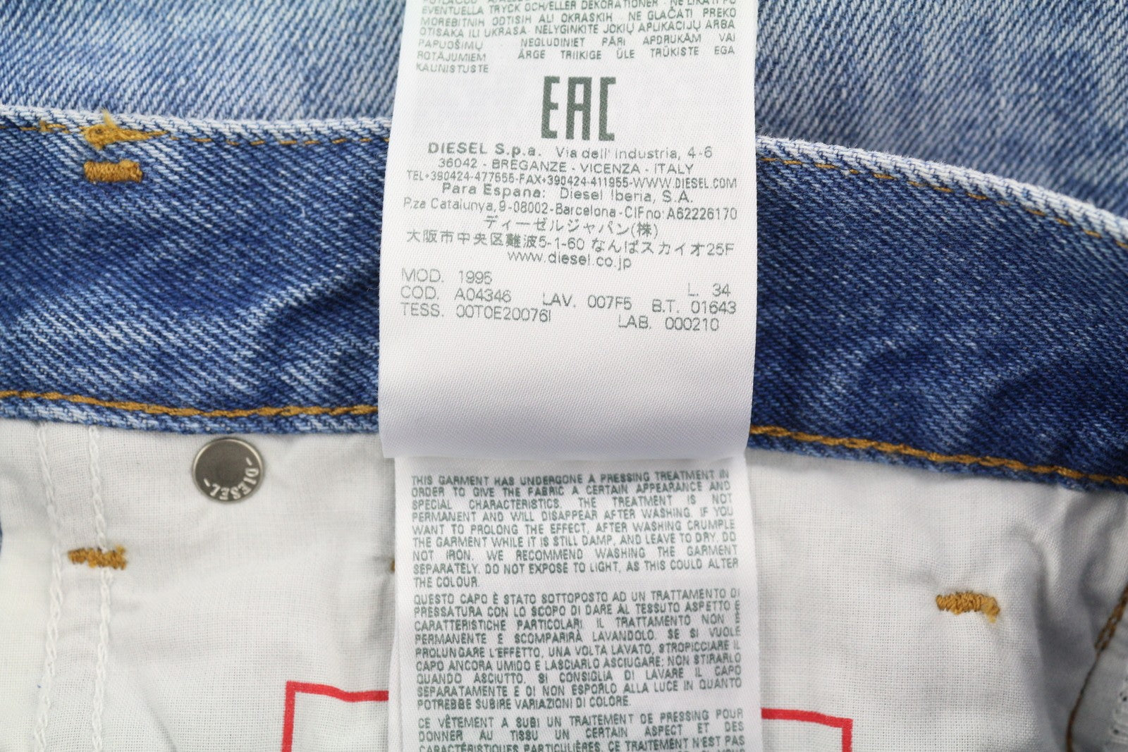 DIESEL 1995 007F5 Men Jeans W31/L34 Slim Fit Straight Leg Patterned RRP€250