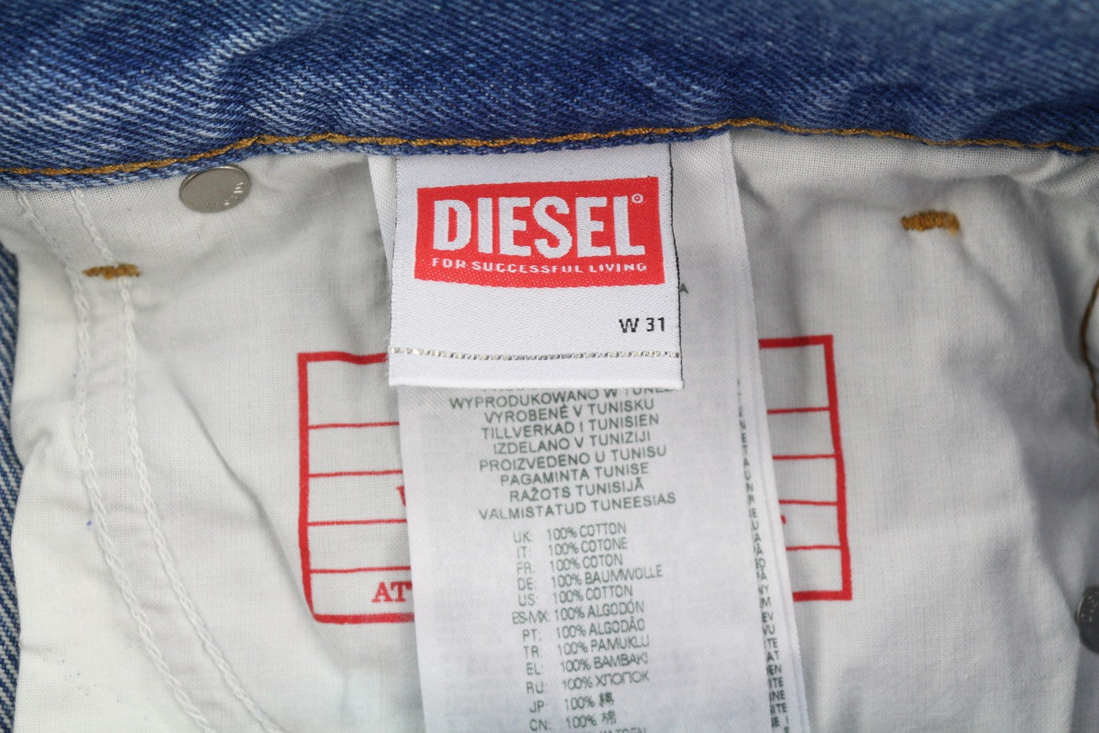 DIESEL 1995 007F5 Men Jeans W31/L34 Slim Fit Straight Leg Patterned RRP€250