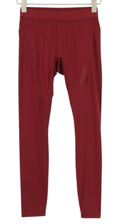 GYMSHARK Women Leggings M Burgundy Elastic Waist Stretch Fitted Sports Logo