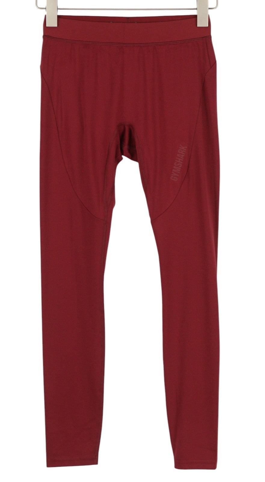 GYMSHARK Women Leggings M Burgundy Elastic Waist Stretch Fitted Sports Logo