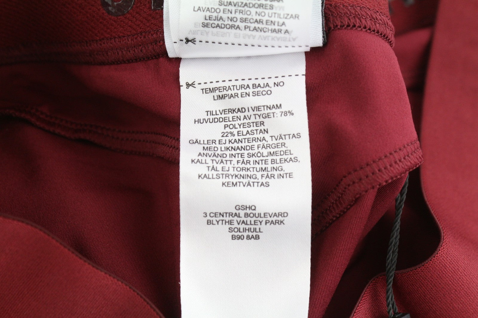 GYMSHARK Women Leggings M Burgundy Elastic Waist Stretch Fitted Sports Logo