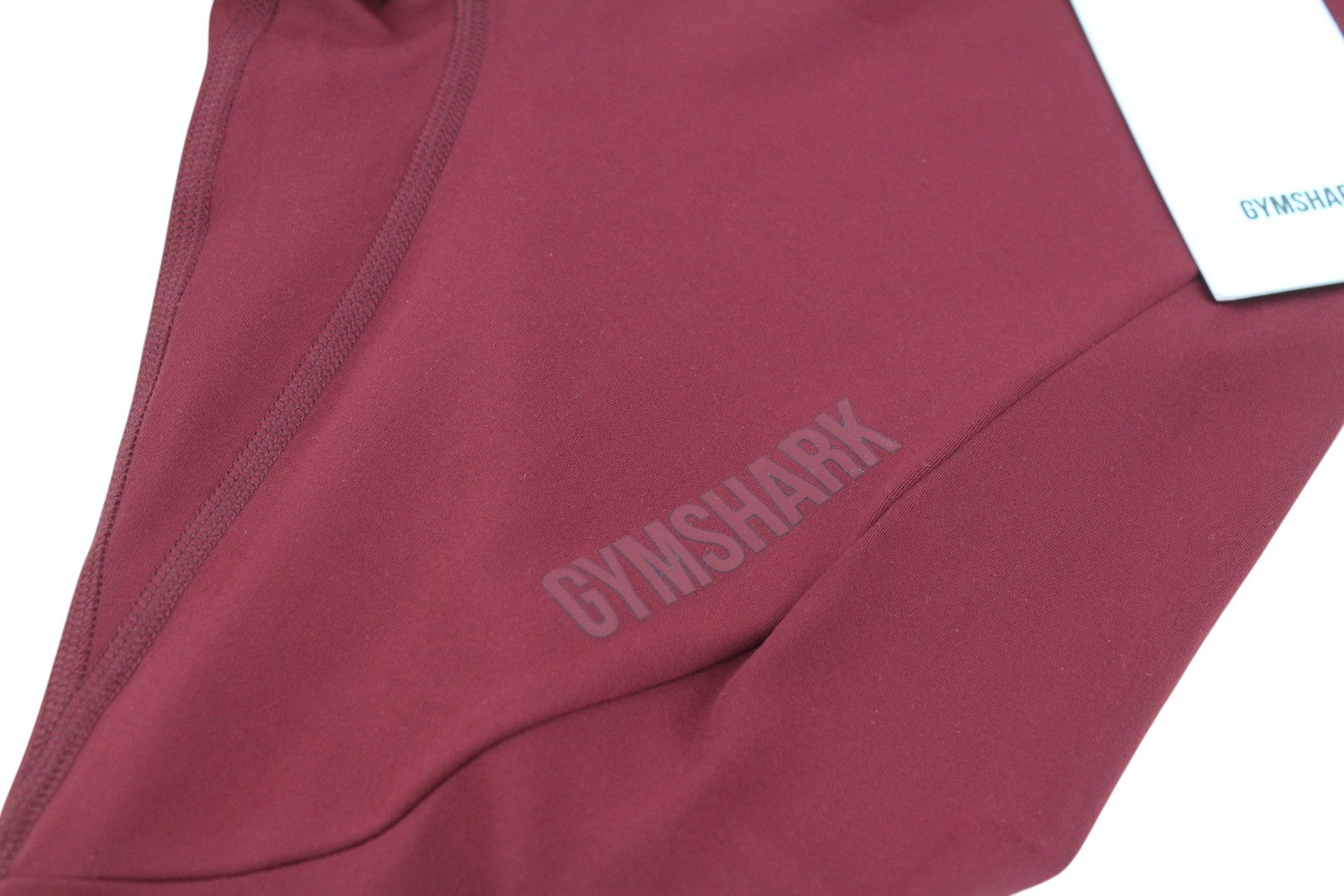 GYMSHARK Women Leggings M Burgundy Elastic Waist Stretch Fitted Sports Logo