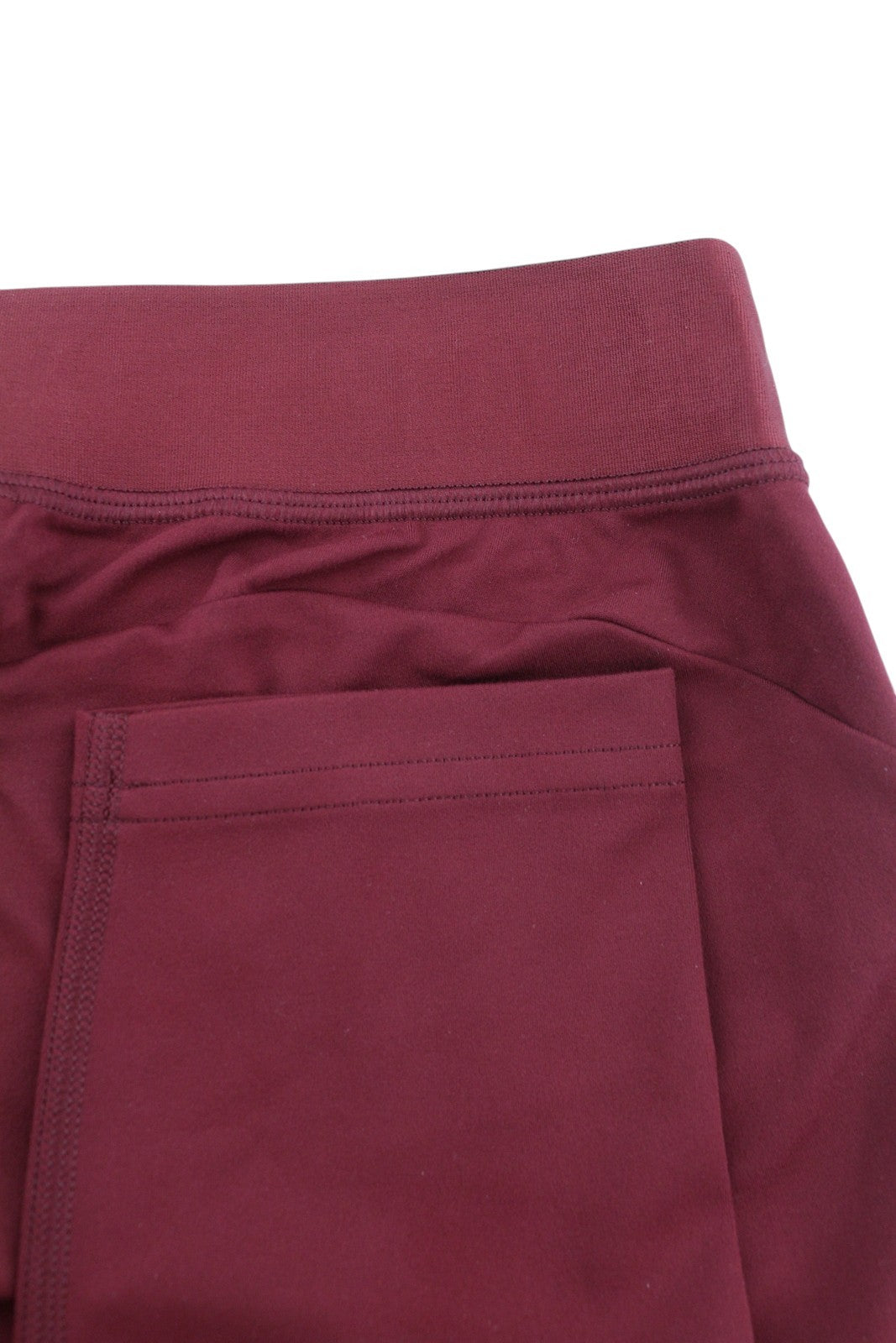 GYMSHARK Women Leggings M Burgundy Elastic Waist Stretch Fitted Sports Logo