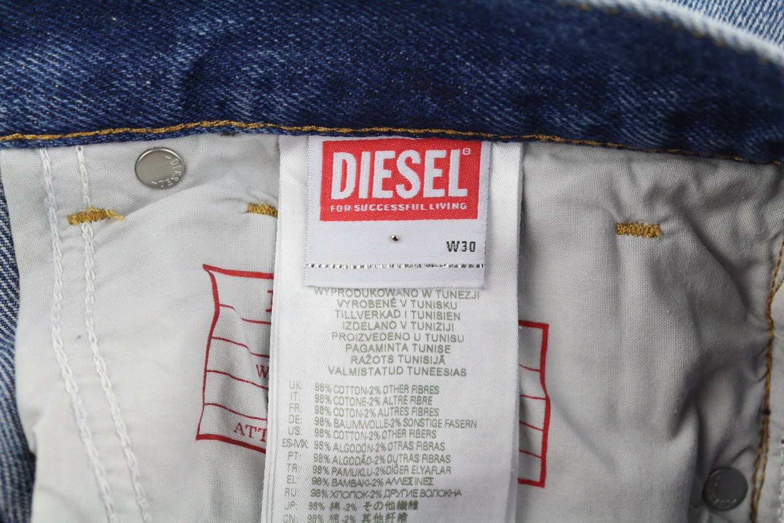DIESEL 1995 09E02 Men Jeans W30/L32 Blue Distress Ripped Slim Straight RRP$375