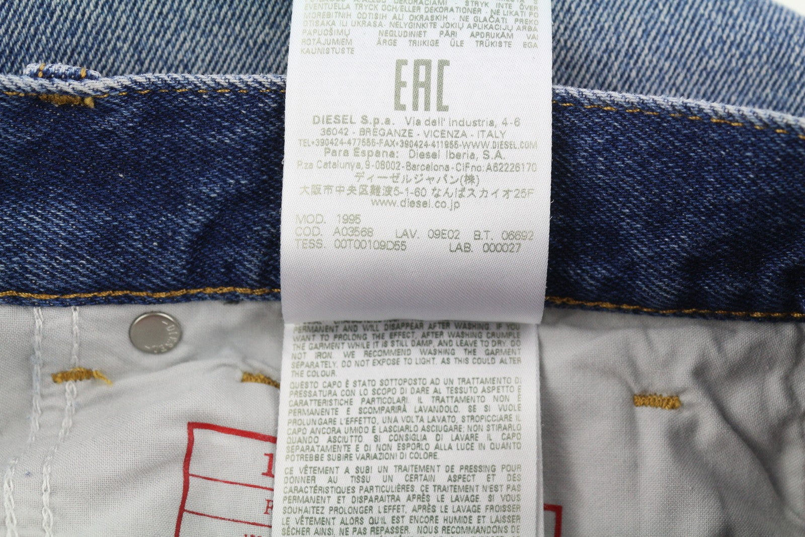 DIESEL 1995 09E02 Men Jeans W30/L32 Blue Distress Ripped Slim Straight RRP$375