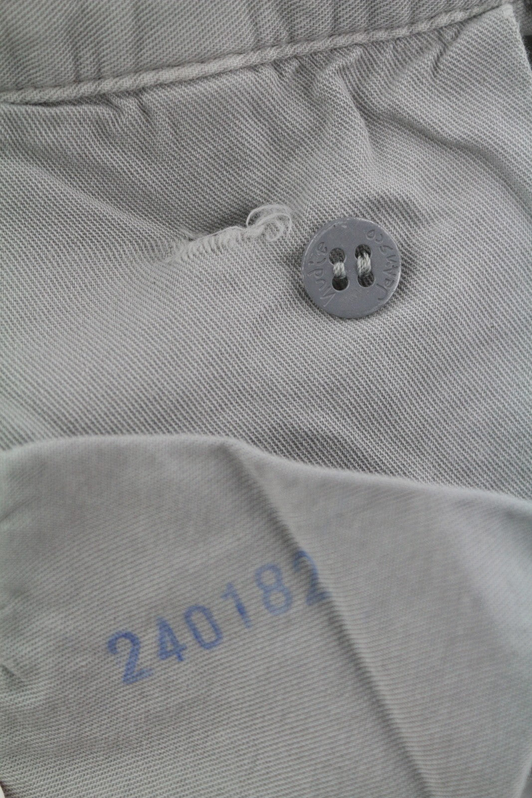 NUDIE JEANS Khaki Regular Men Trousers W32/L34 Gey Moon Dust Distress Chino