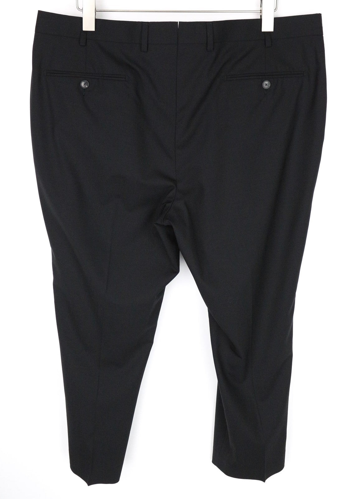 SUITSUPPLY Brescia Men's Trousers UK40R Black Wool Classic Pleated Stretch