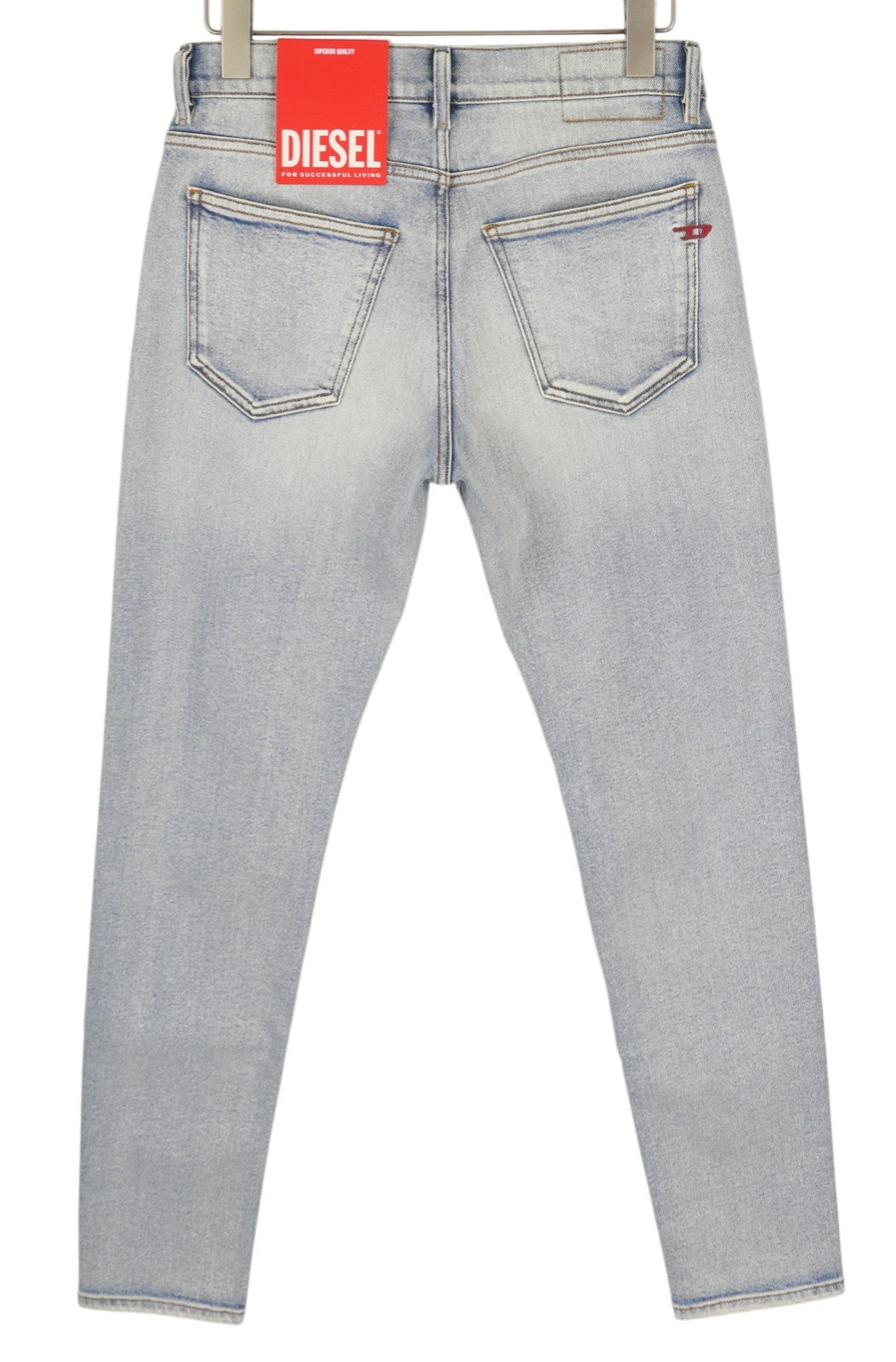 DIESEL 2019 D-Strukt 9C08L Men Jeans W33/L30 Blue Faded Washed Slim Fit RRP$350