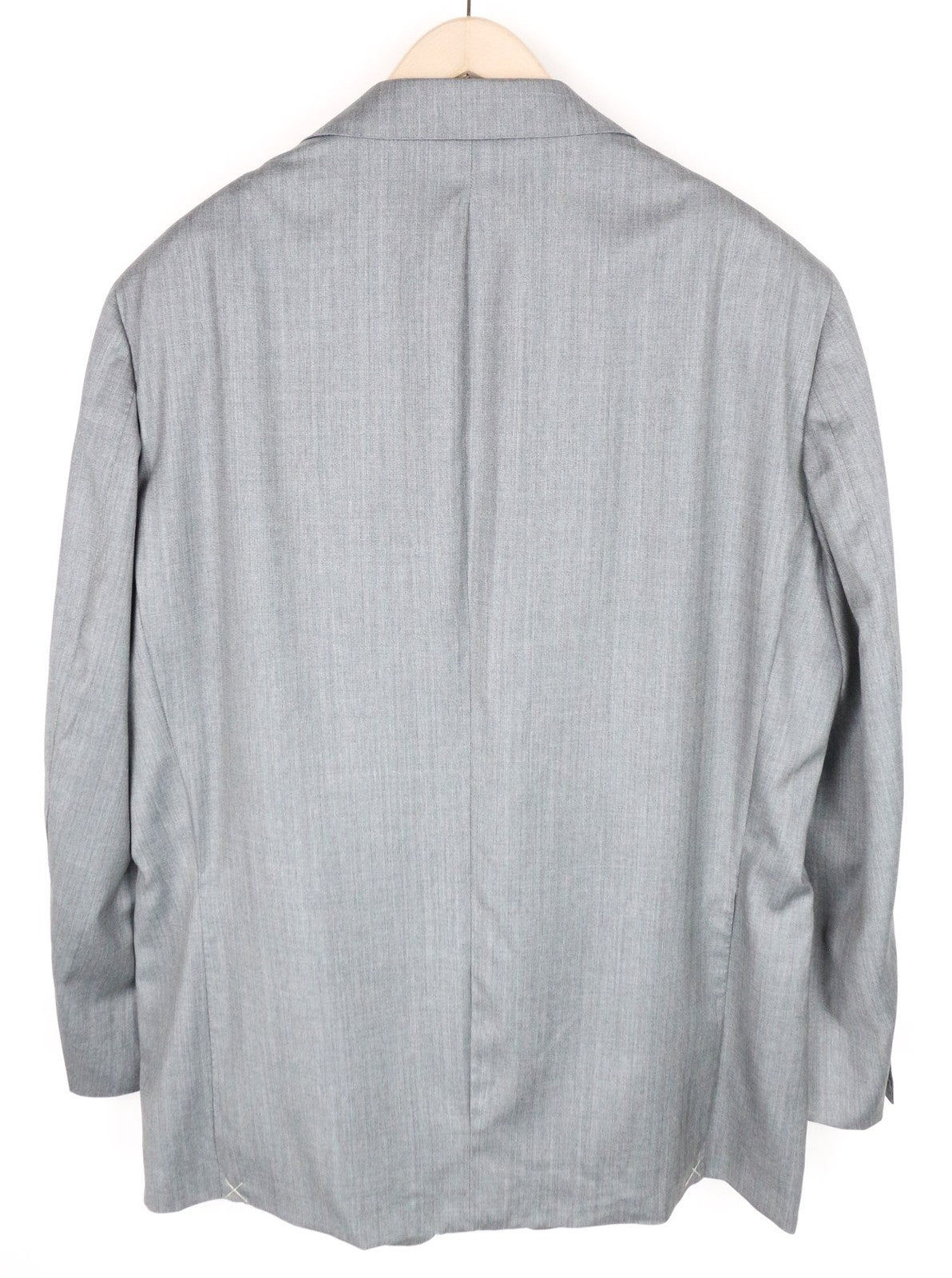 SUITSUPPLY La Spalla vyriškas švarkas UK50R pilkas vilnonis šilkinis švarkas su įpjova atvarte ir dviem sagomis 