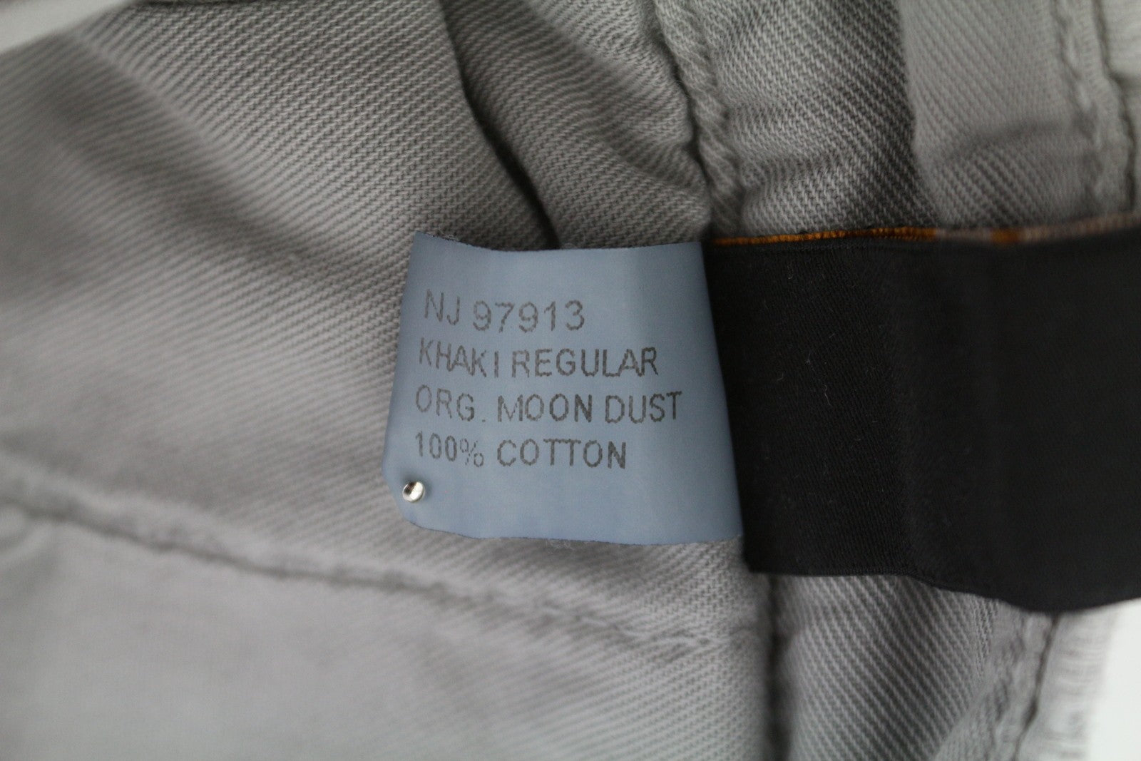 NUDIE JEANS Khaki Regular Men Trousers W32/L34 Organic Moon Dust Distressed