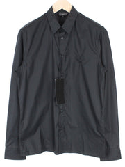 RICHMOND Men's Shirt L Black Pure Cotton Designer Button-Up Formal Poplin