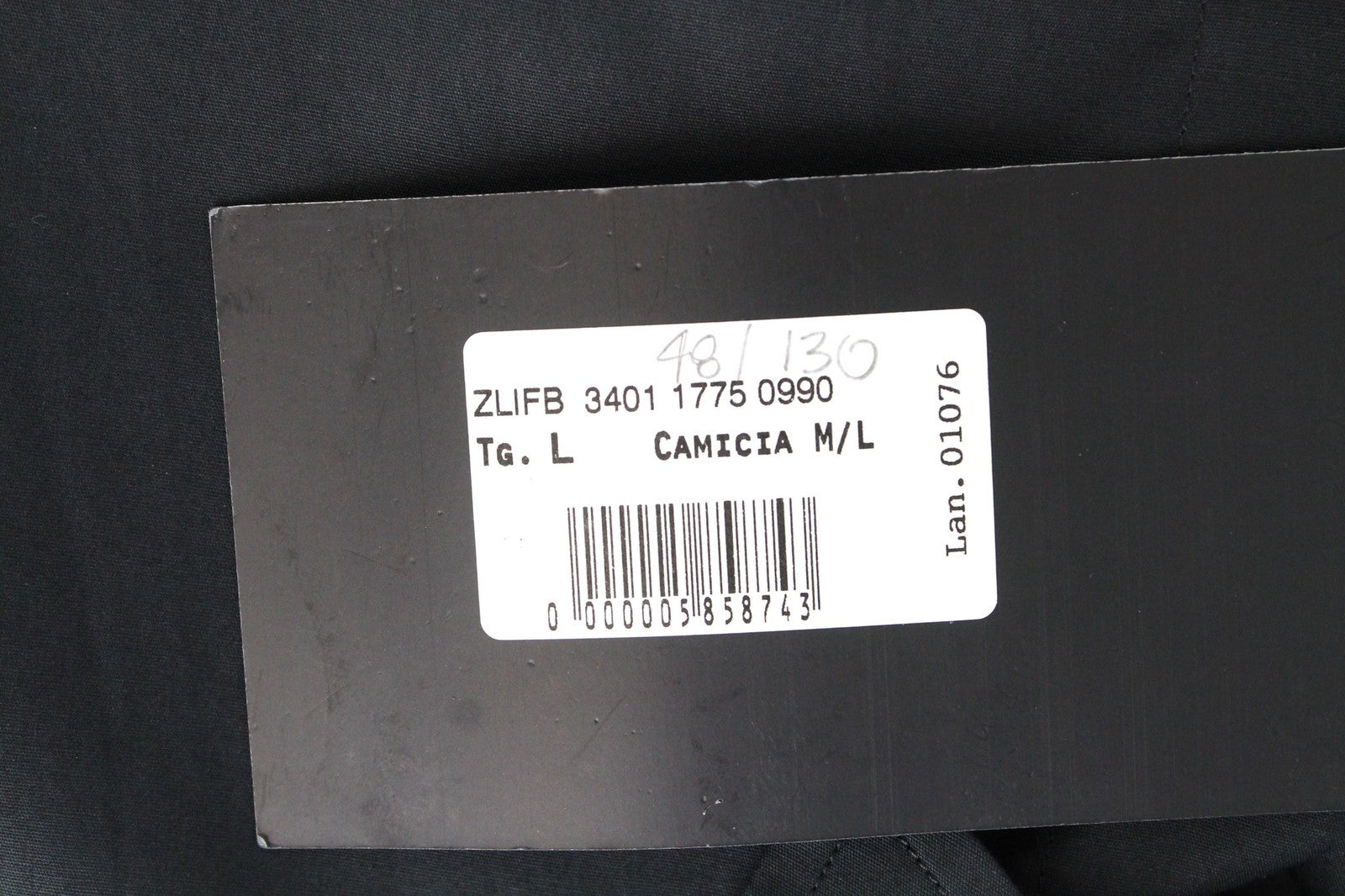 RICHMOND Men's Shirt L Black Pure Cotton Designer Button-Up Formal Poplin