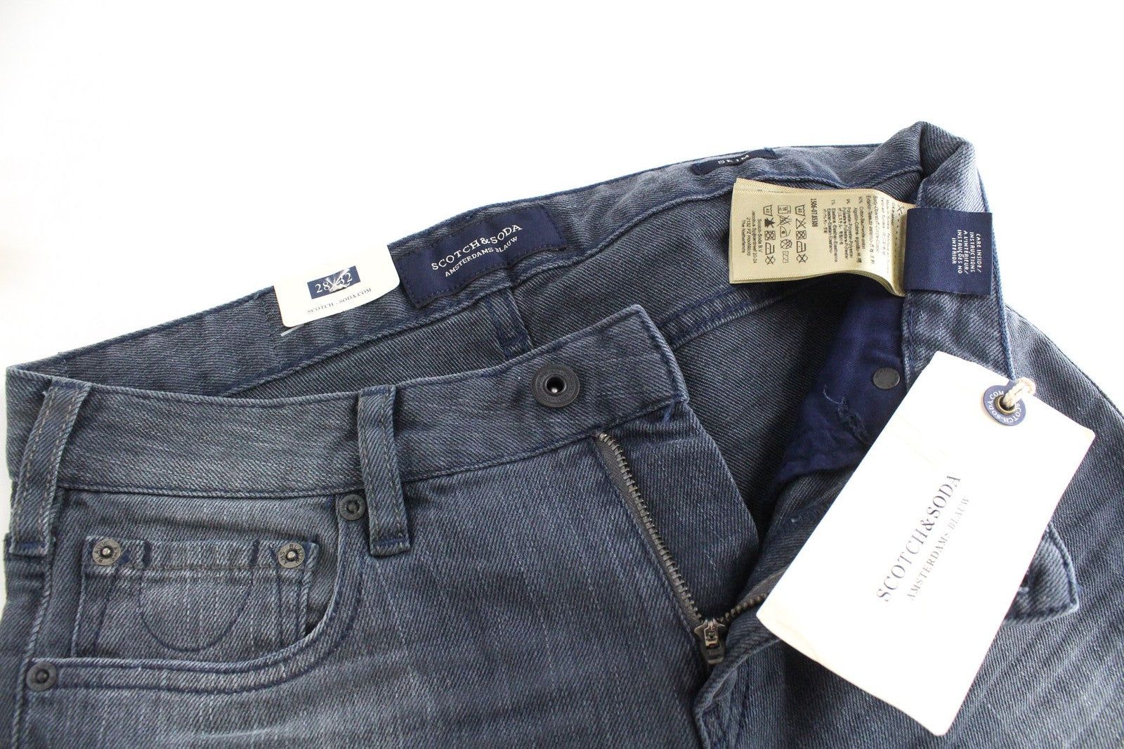 SCOTCH & SODA Skim Men's Jeans W28/L32 Skinny Stretch Mid Rise Classic Blue