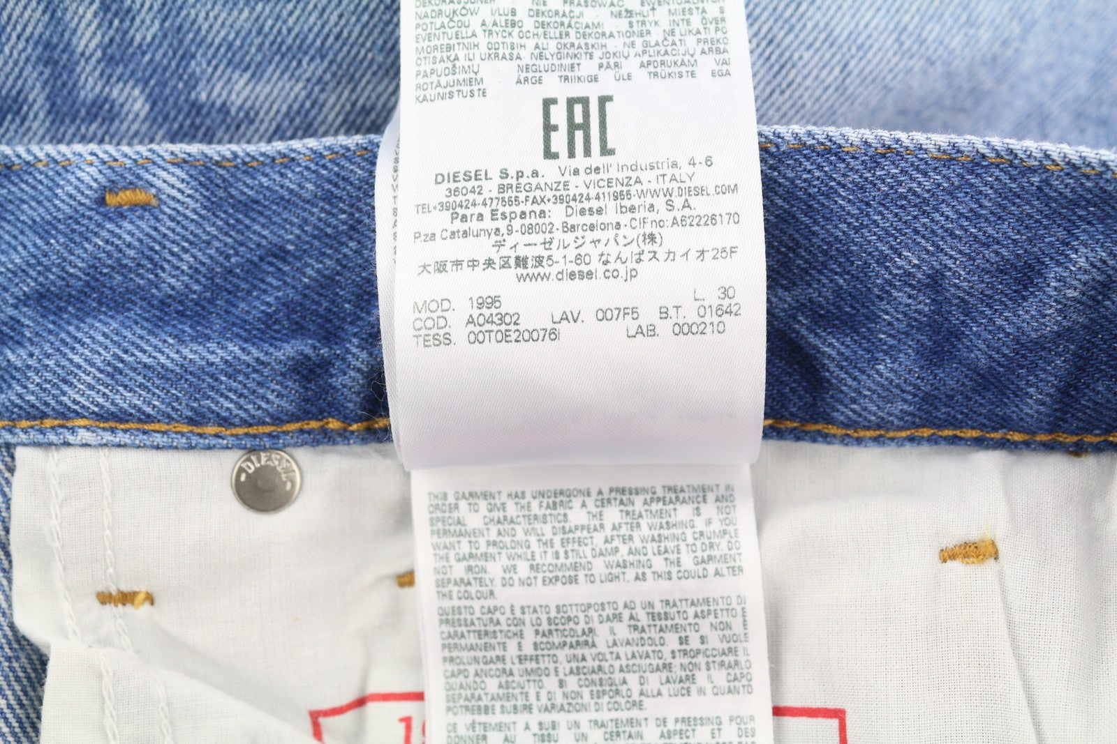 DIESEL 1995 007F5 Men Jeans W31/L30 Slim Fit Straight Leg Logo Print RRP€250