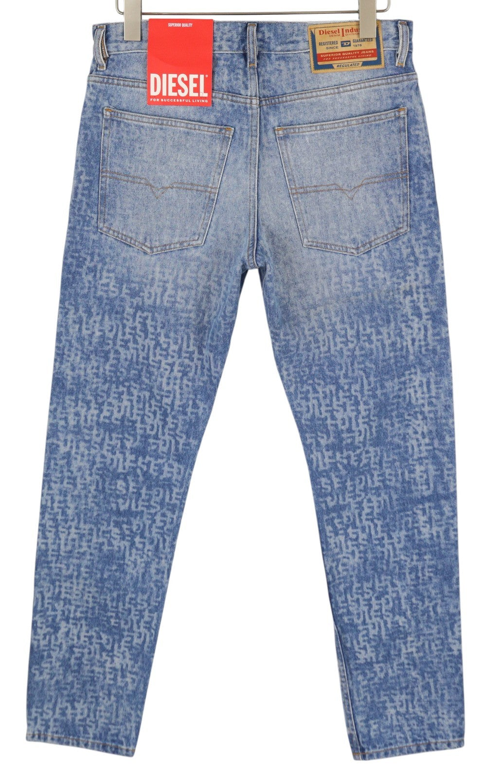 DIESEL 1995 007F5 Men Jeans W31/L30 Slim Fit Straight Leg Logo Print RRP€250