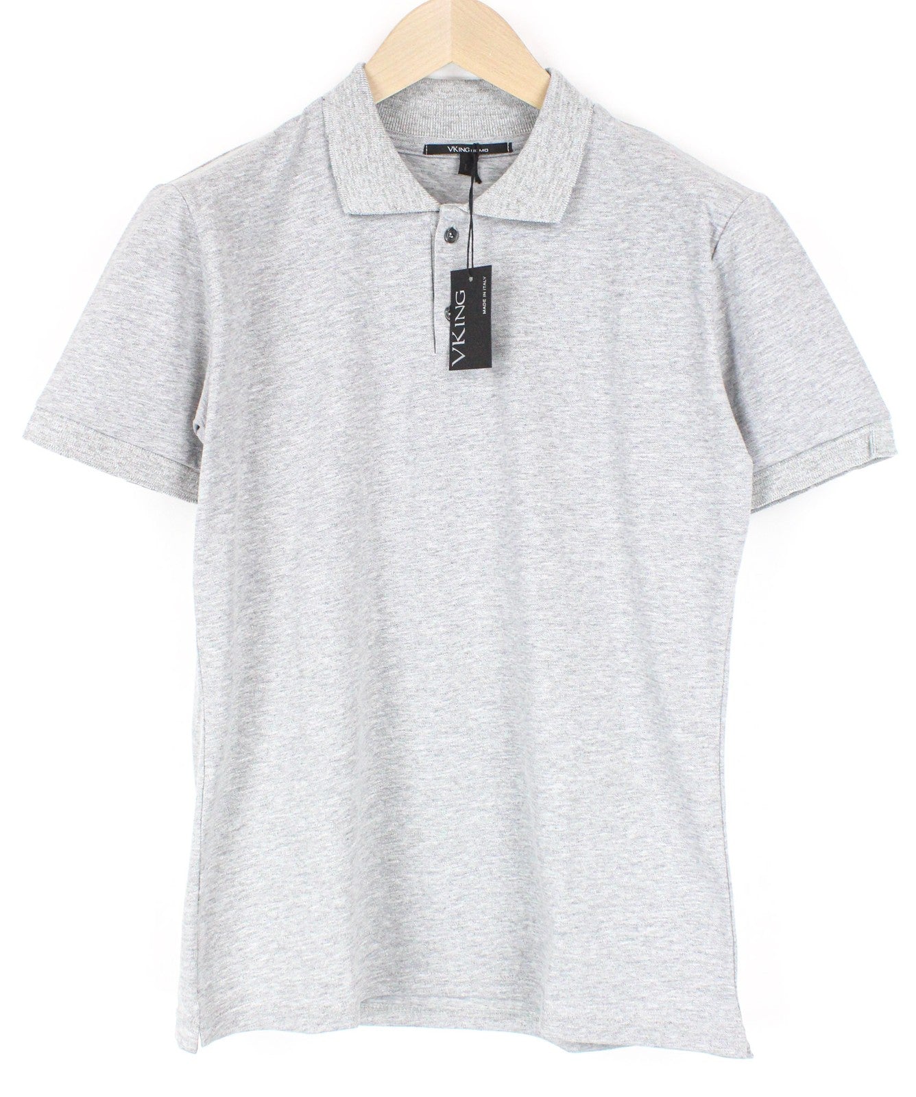 VKING Men's T-Shirt L Light Grey Stretch Cotton Polo Style Jersey Blend Top