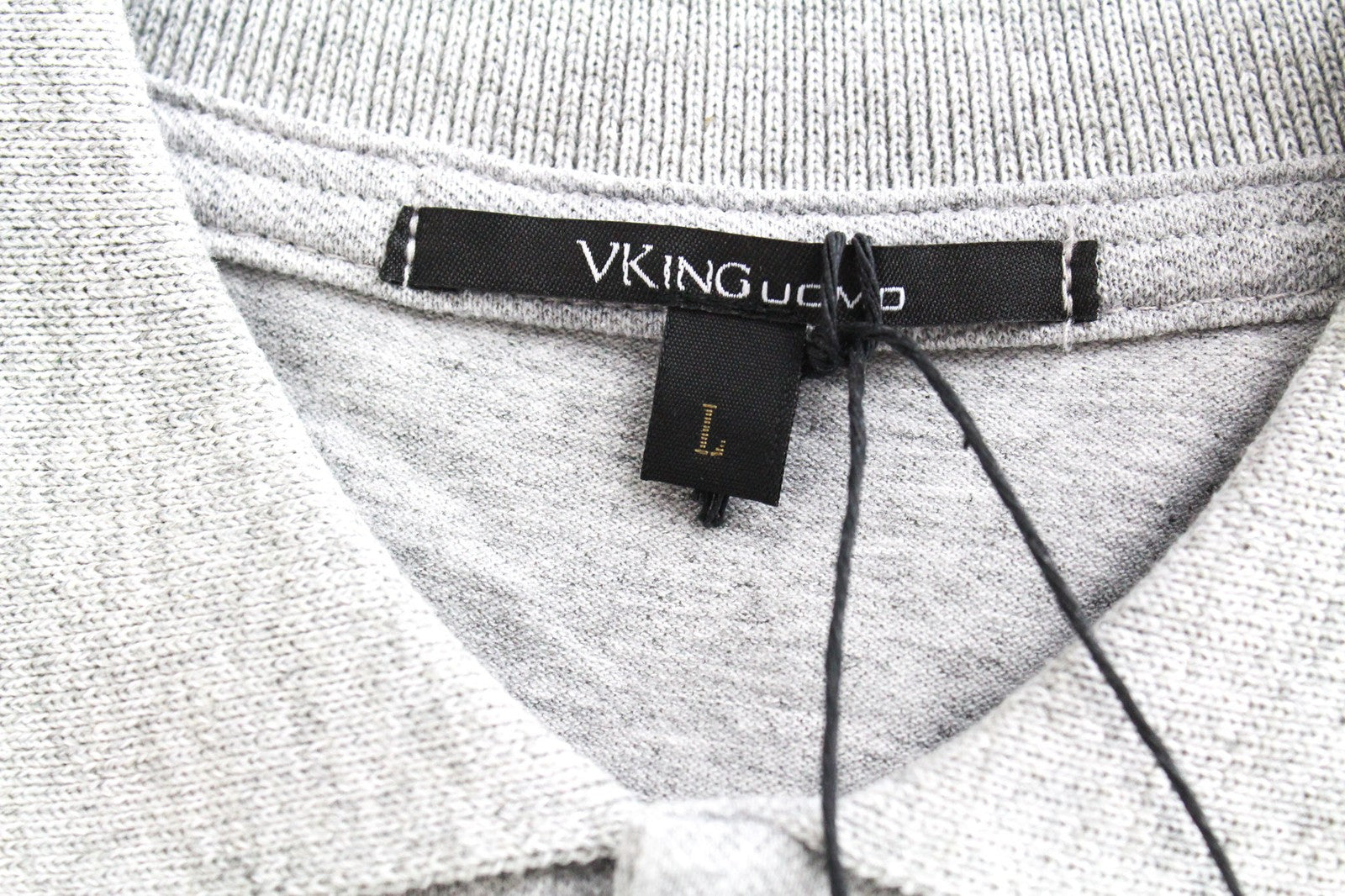 VKING Men's T-Shirt L Light Grey Stretch Cotton Polo Style Jersey Blend Top