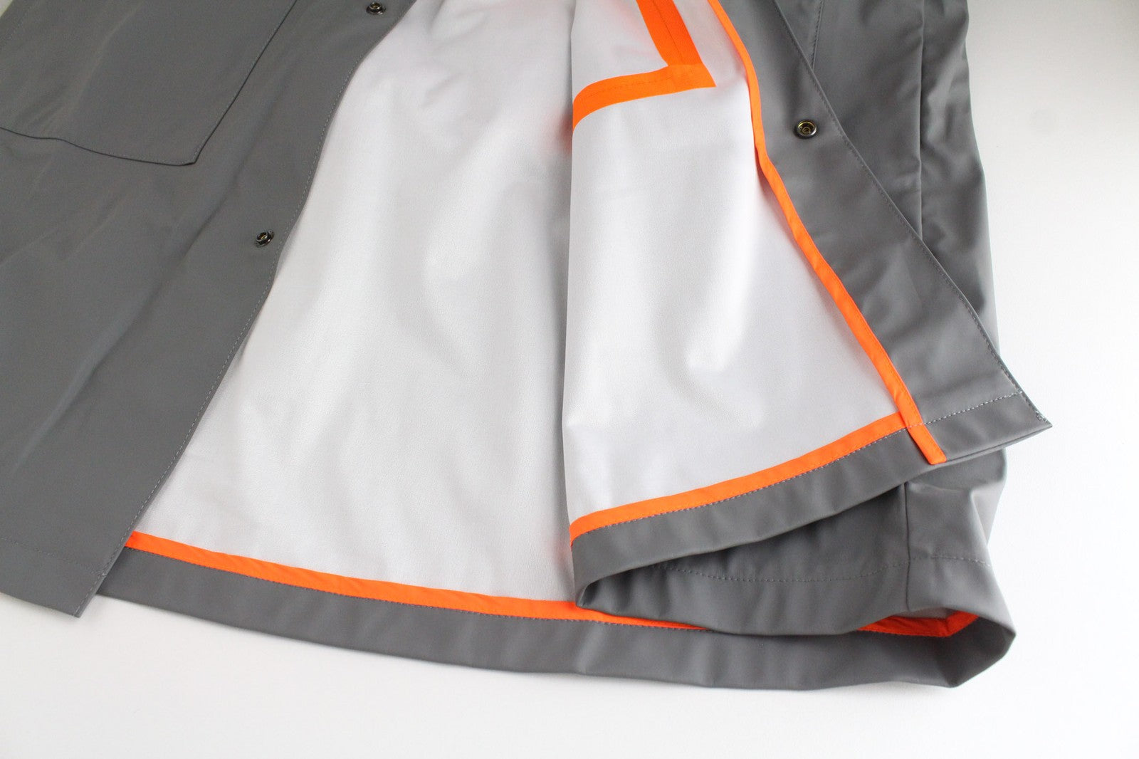 REPLAY Men's Jacket L Grey Hooded Mid-Length Taped Rubber Coated Unlined