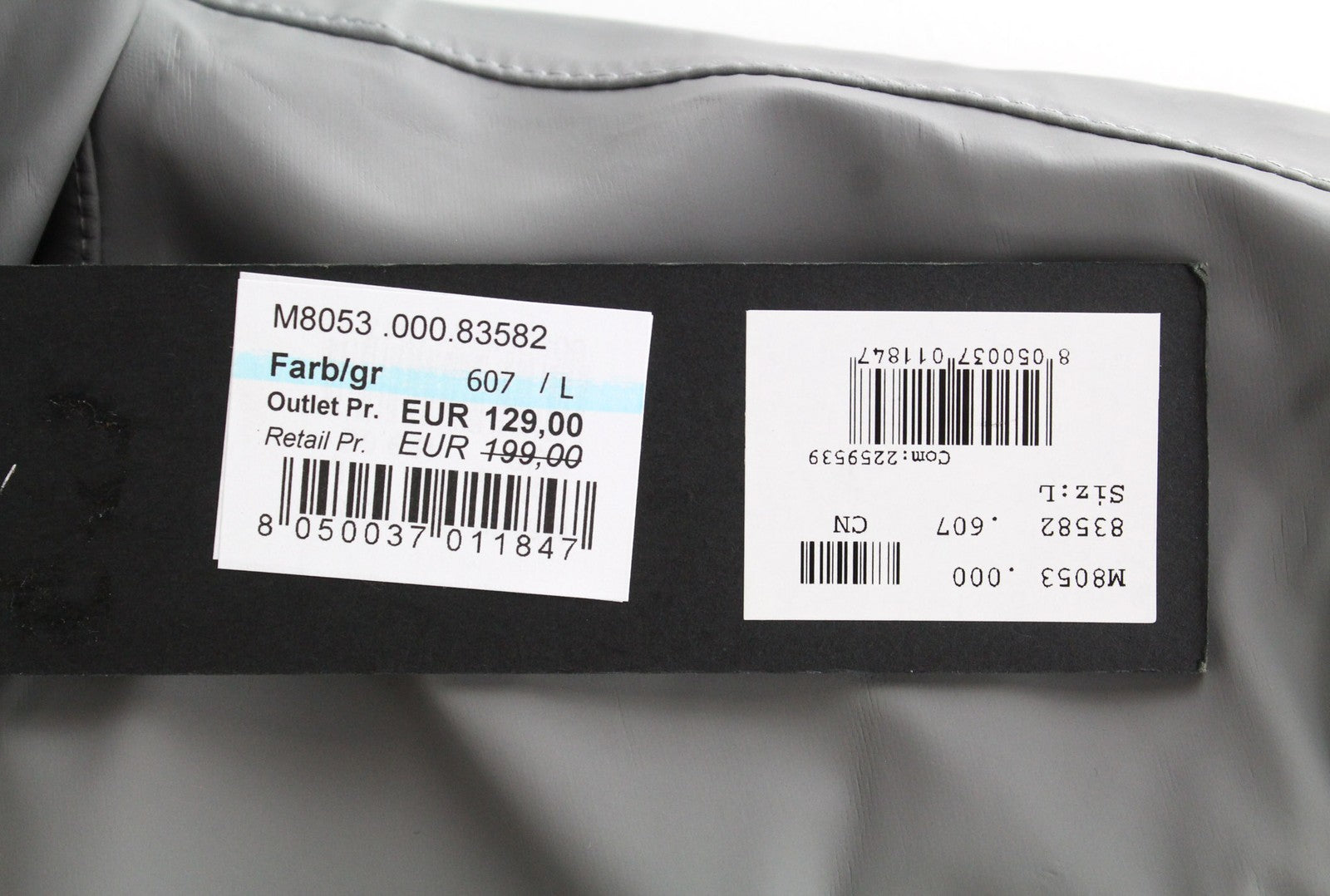 REPLAY Men's Jacket L Grey Hooded Mid-Length Taped Rubber Coated Unlined