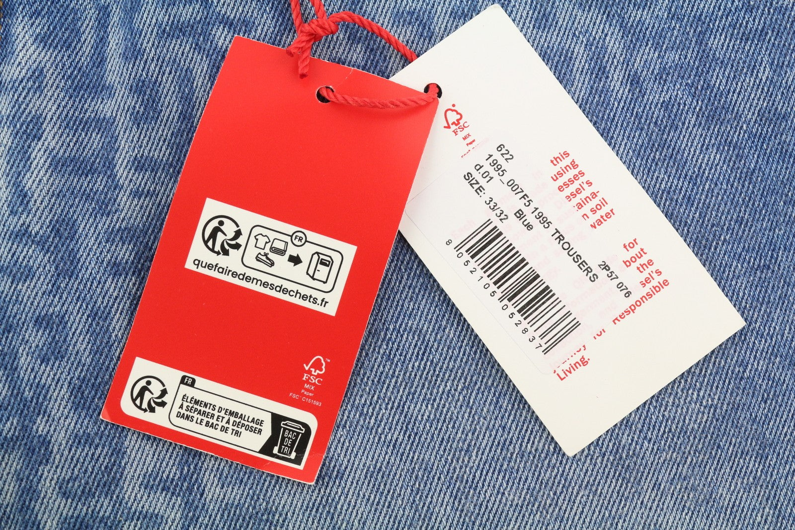 DIESEL 1995 007F5 Men Jeans W33/L32 Slim Fit Straight Leg Patterned RRP€250