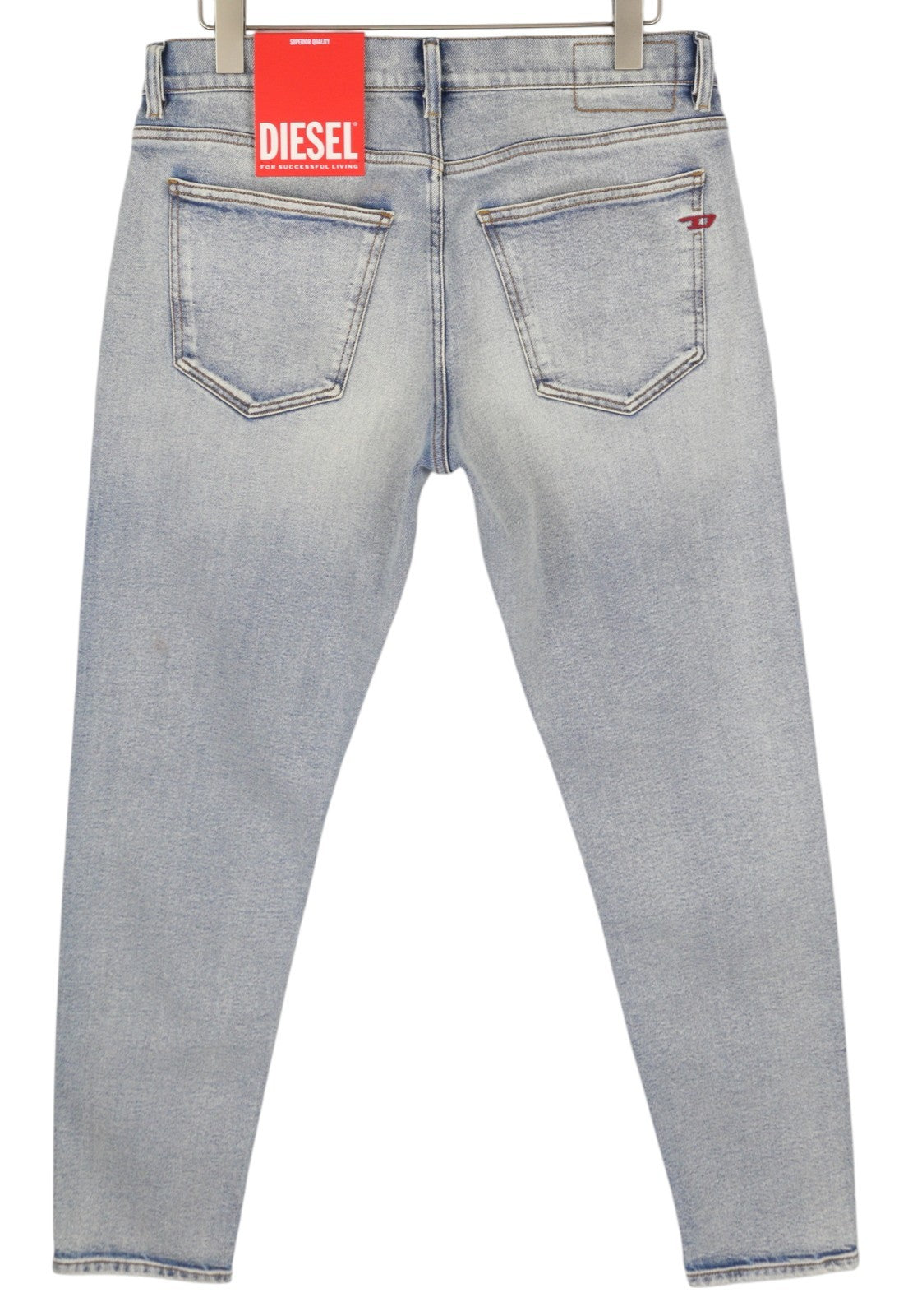 DIESEL 2019 D-Strukt 9C08L Men Jeans W33/L32 Blue Faded Washed Slim Fit RRP$350