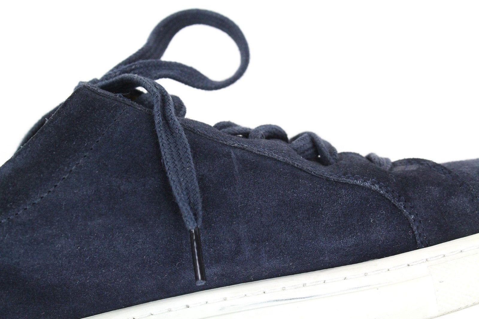 SUITSUPPLY Men's Sneakers EU40 Low-Top Marine Blue Suede Leather Casual