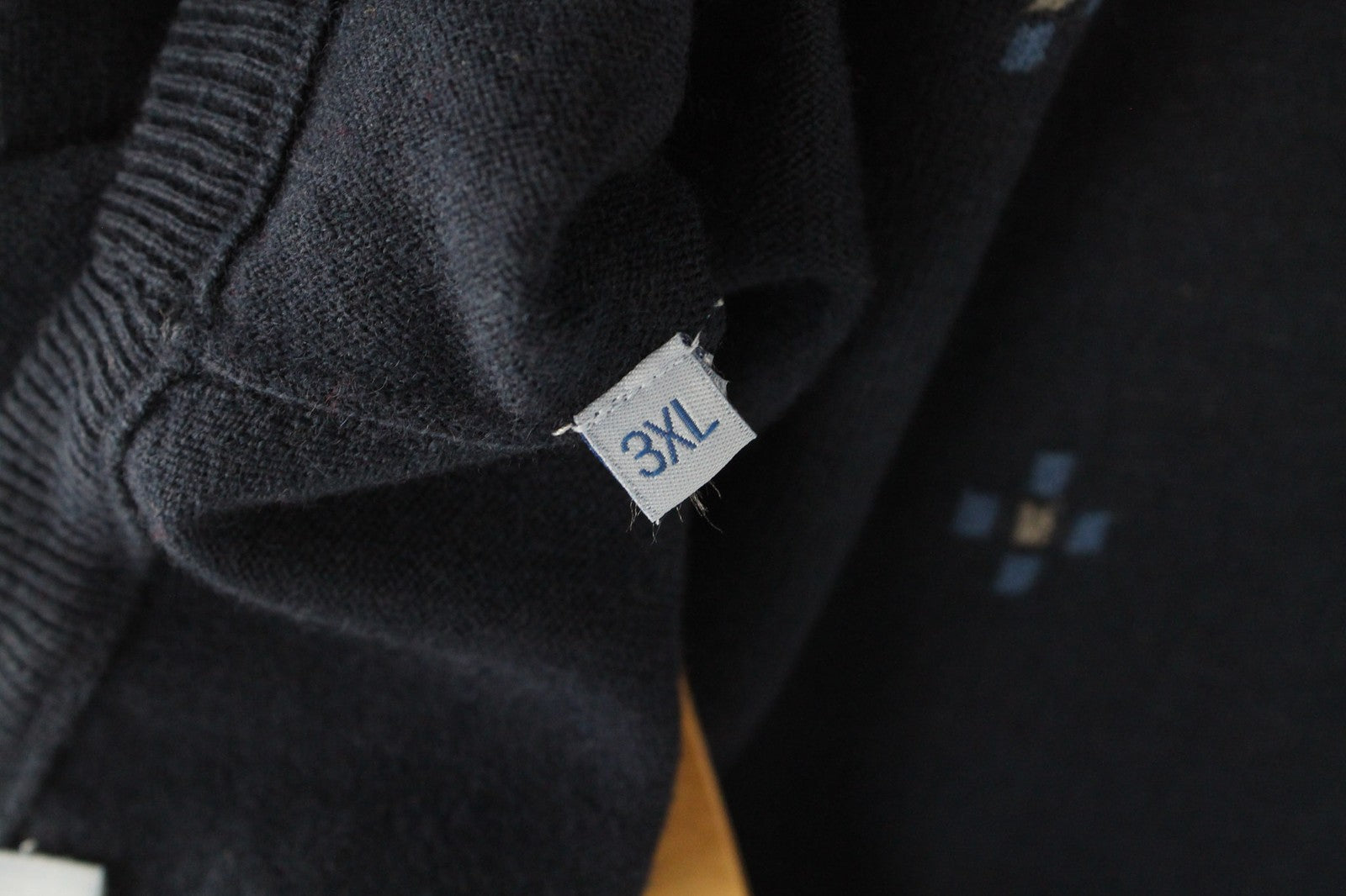 HARMONT & BLAINE Men's Jumper 3XL Navy Wool Blend Knit Floral Crew Neck