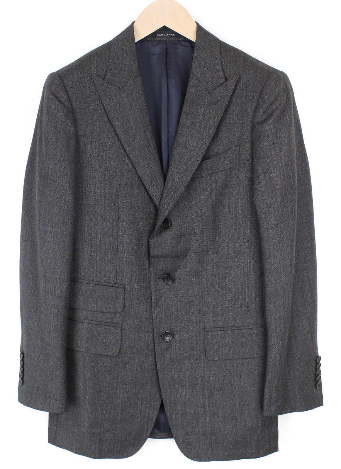 SUITSUPPLY Vašingtono vyriškas švarkas UK36R pilkas vilnonis languotas plonas kirpimas 