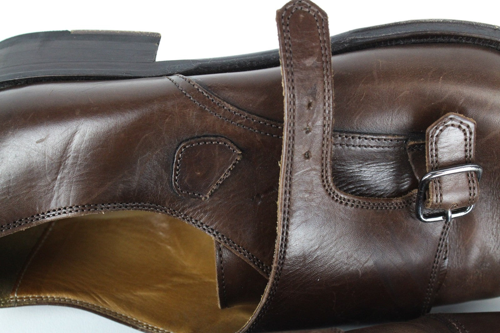 SUITSUPPLY Men's Shoes EU42.5 Double Monk Strap Classic Mid Brown Leather