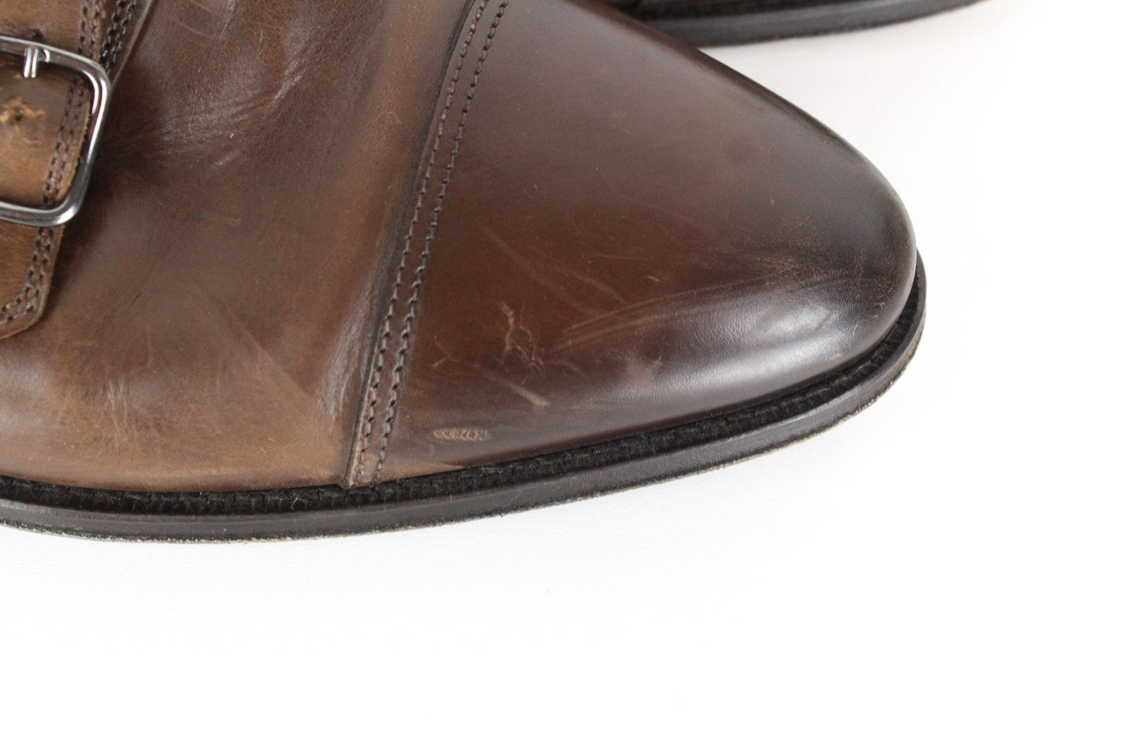 SUITSUPPLY Men's Shoes EU42.5 Double Monk Strap Classic Mid Brown Leather