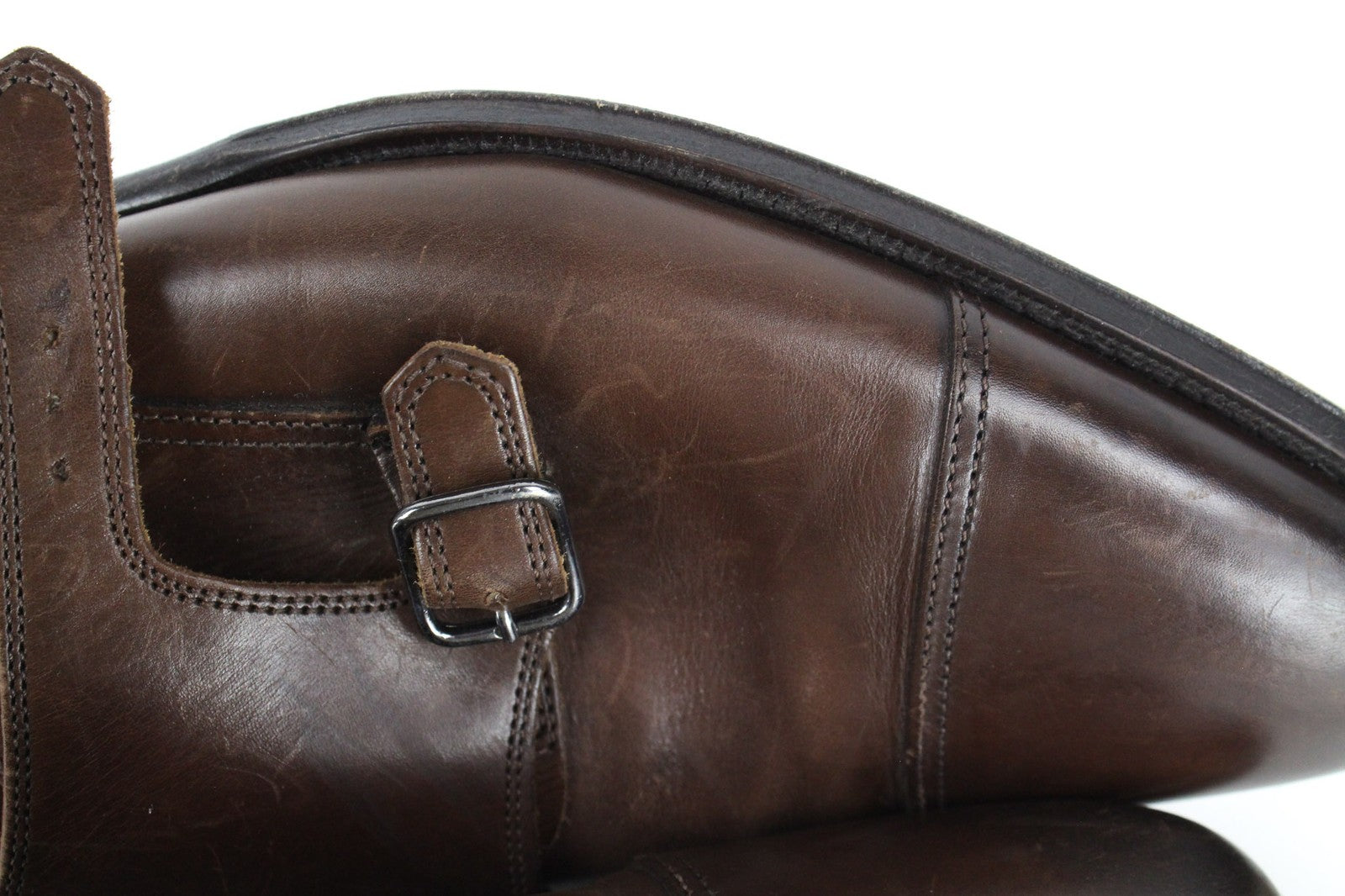 SUITSUPPLY Men's Shoes EU42.5 Double Monk Strap Classic Mid Brown Leather