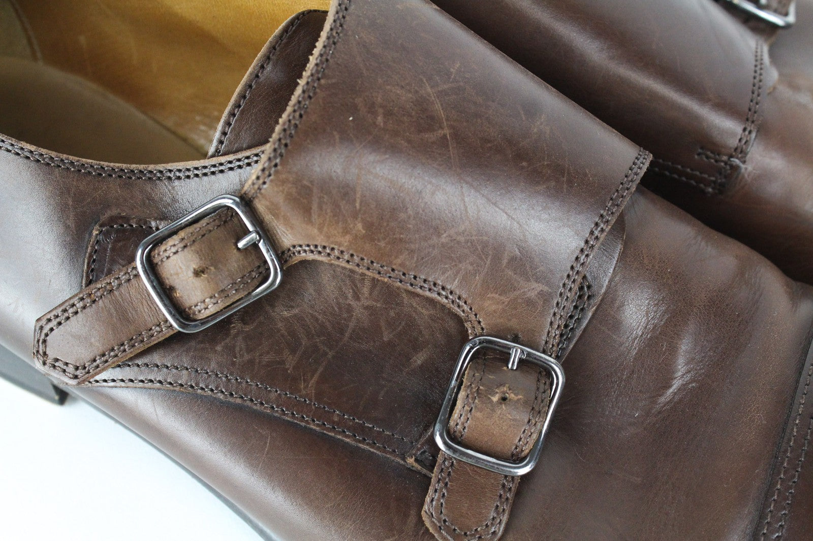 SUITSUPPLY Men's Shoes EU42.5 Double Monk Strap Classic Mid Brown Leather