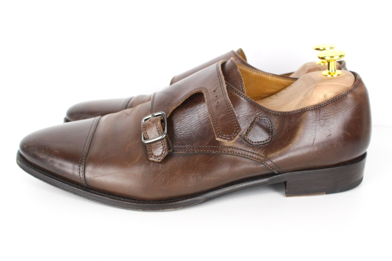 SUITSUPPLY Men's Shoes EU42.5 Double Monk Strap Classic Mid Brown Leather