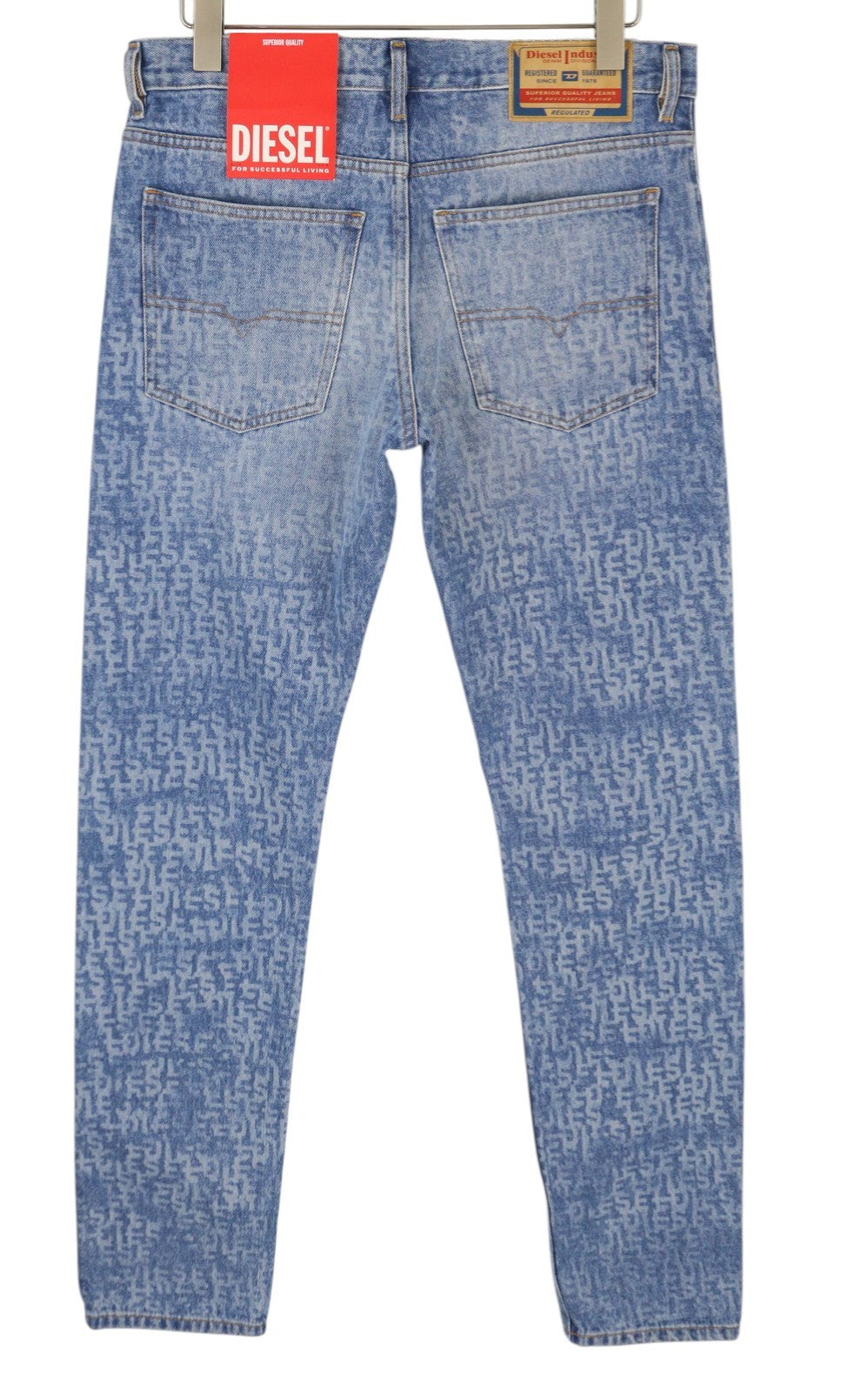 DIESEL 1995 007F5 Men Jeans W32/L32 Slim Fit Straight Leg Logo Print RRP€250