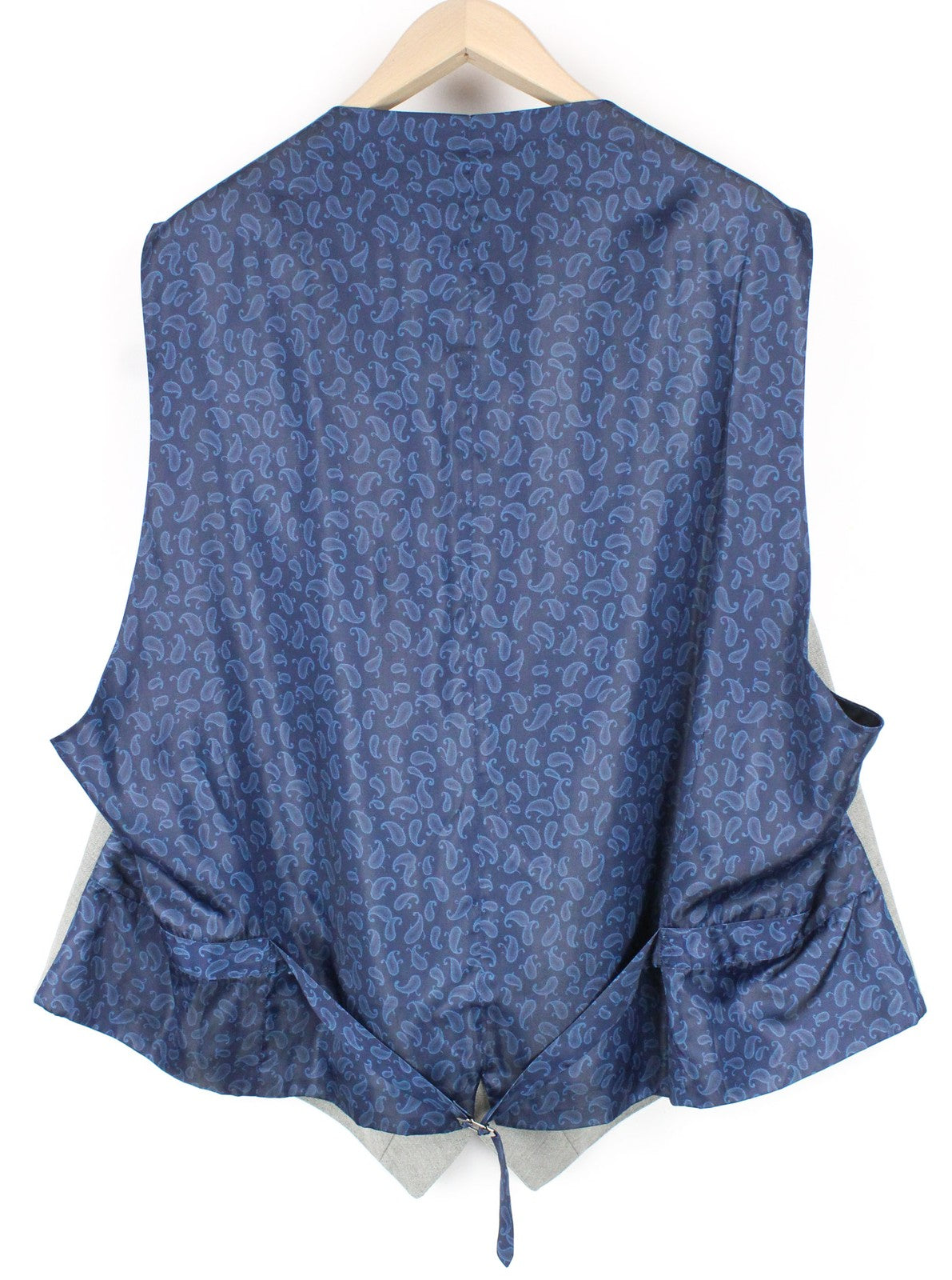 SUITSUPPLY Ferrara vyriška liemenė UK60R pilka vilnonė plona liemenė su smailiu atvartu 