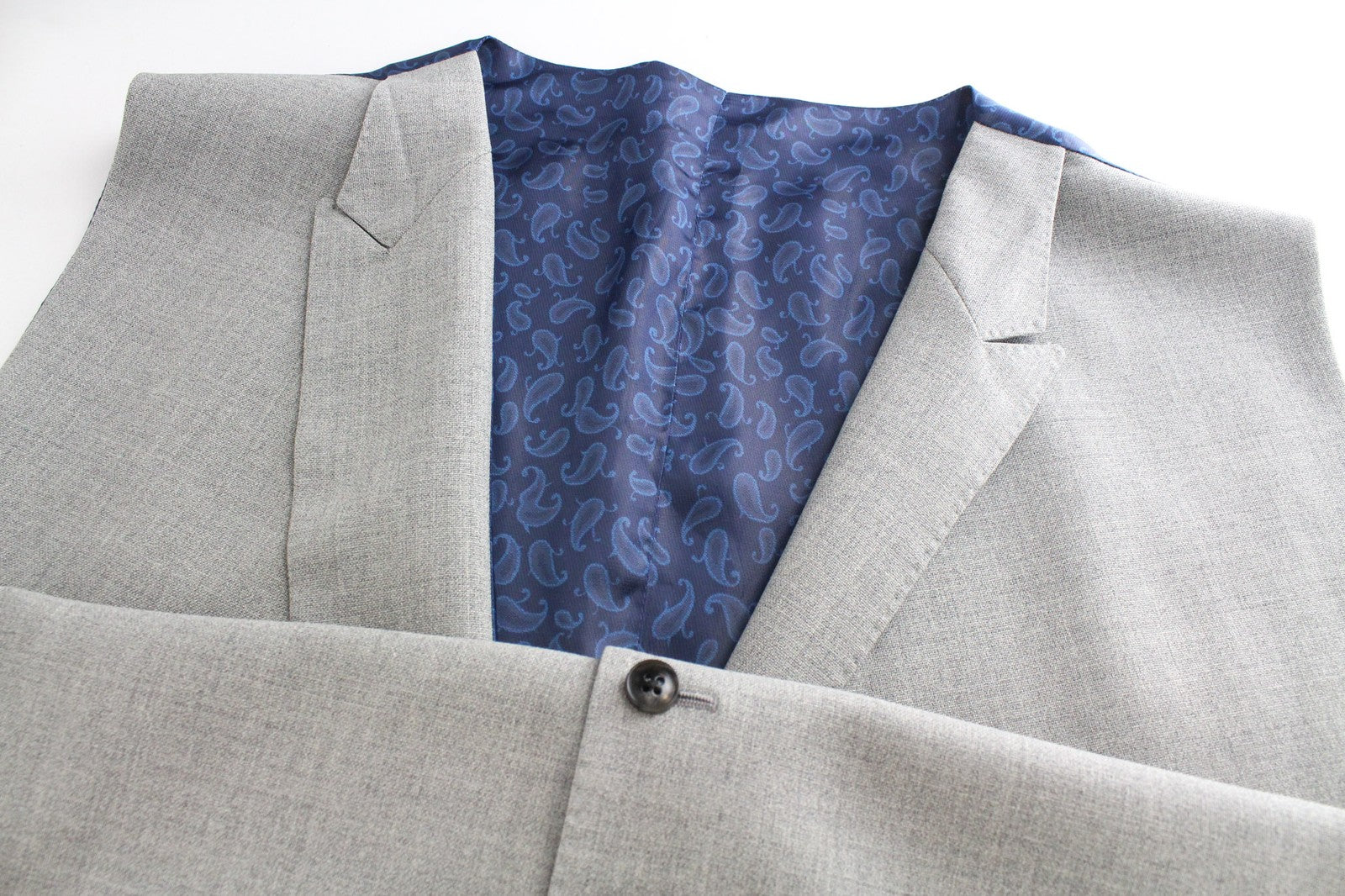 SUITSUPPLY Ferrara Men's Waistcoat UK60R Grey Wool Slim Fit Peak Lapel Vest