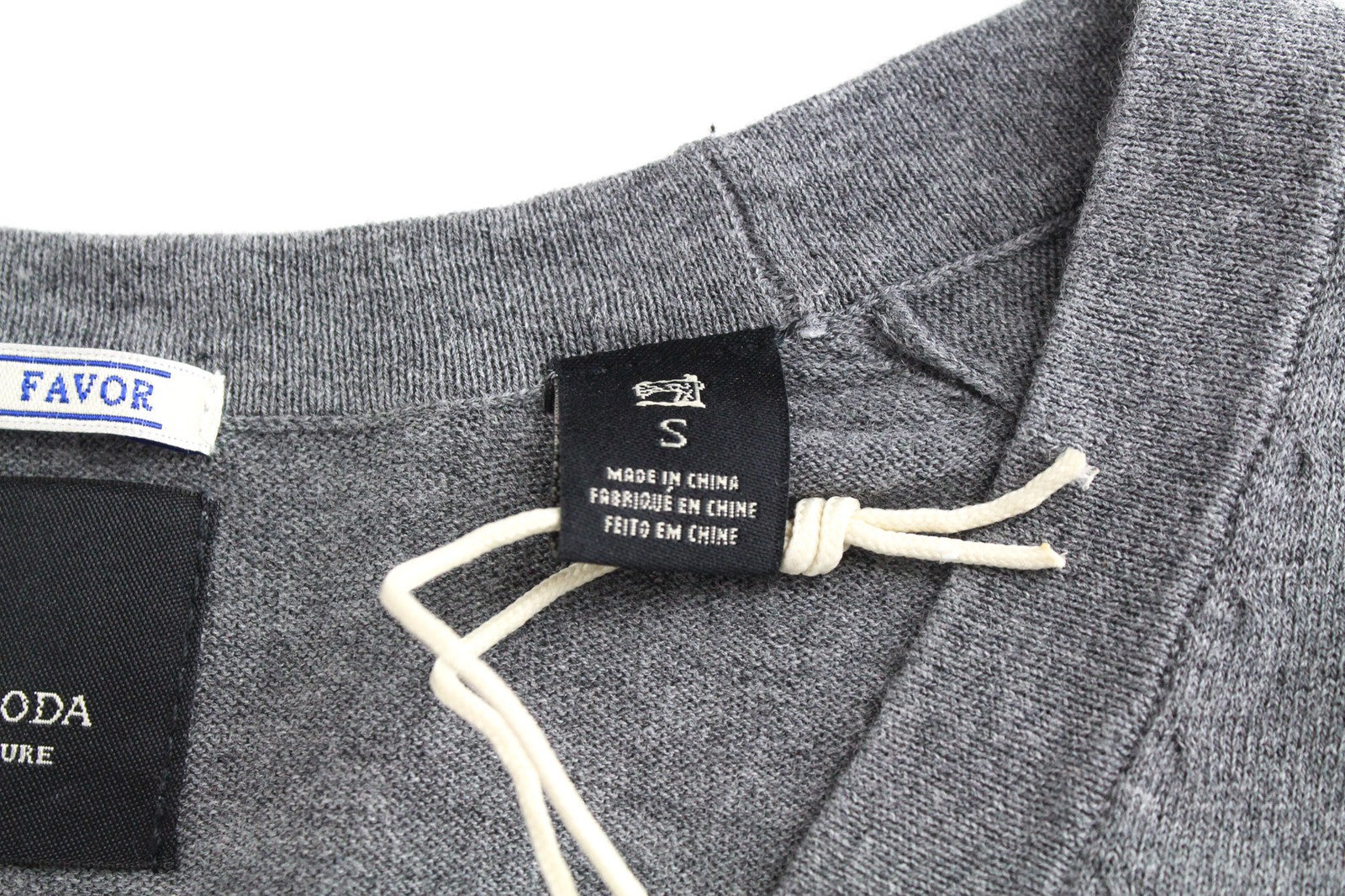 SCOTCH & SODA Men's Cardigan S Grey Melange Cotton Slim V-Neck Knit Button-Up