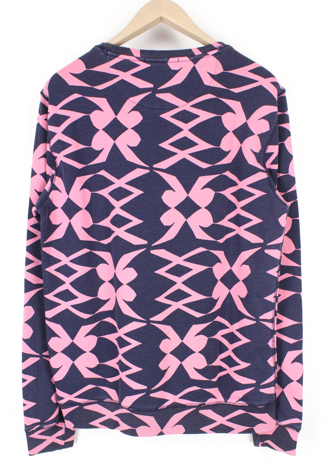 SCOTCH & SODA Men's Sweatshirt L Pink Cotton Graphic Crew Neck Fleece Pullover