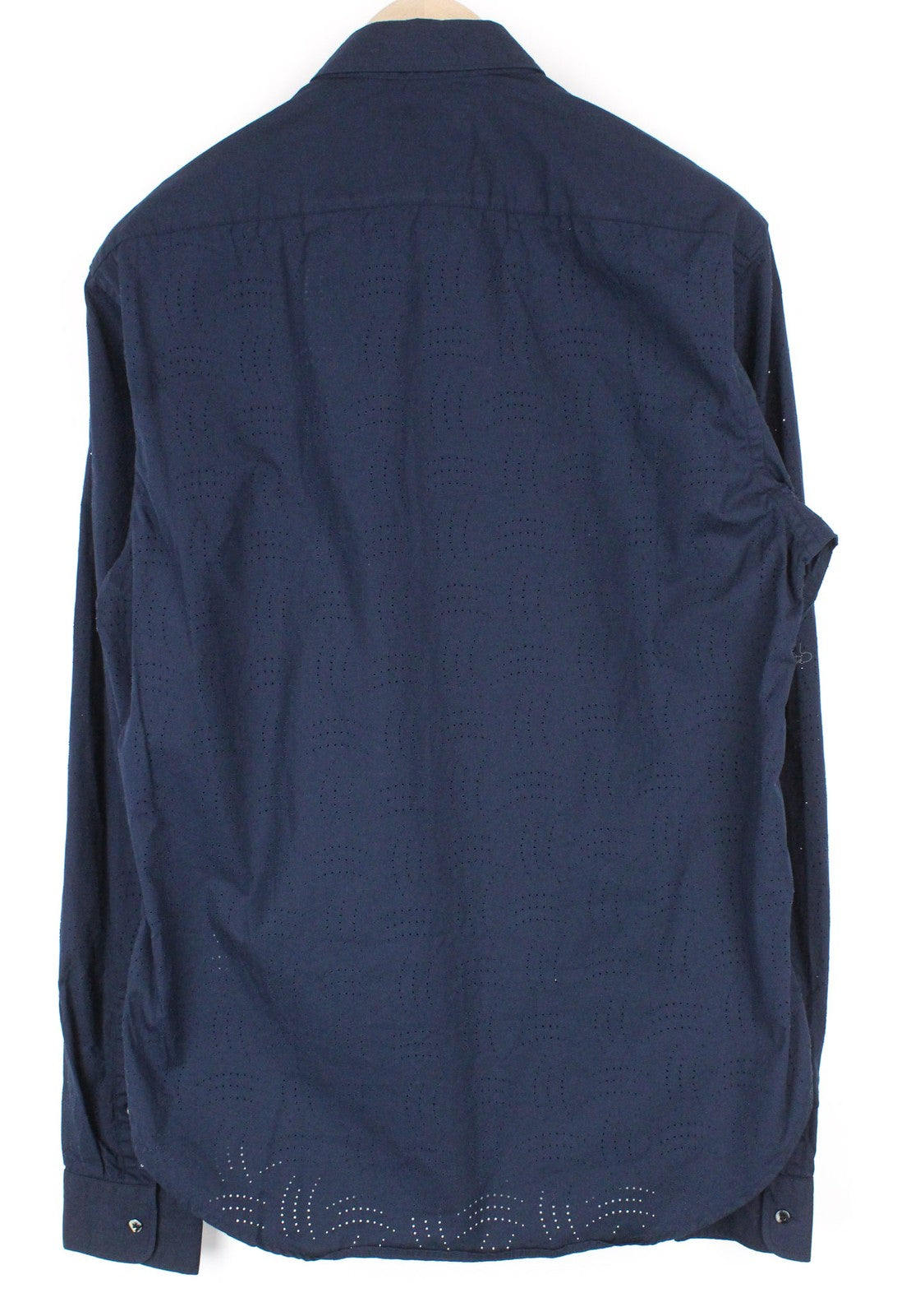 SCOTCH & SODA Men's Shirt ~M Navy Blue Cotton Pattern Button Up Casual Collar