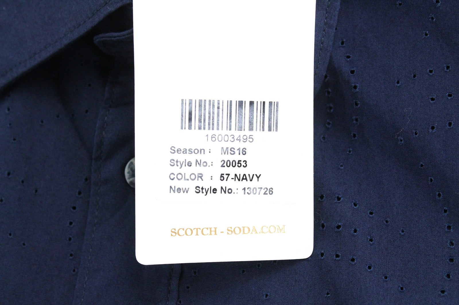 SCOTCH & SODA Men's Shirt ~M Navy Blue Cotton Pattern Button Up Casual Collar