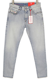 DIESEL 2019 D-Strukt 9C08L Men Jeans W32/L32 Blue Faded Washed Slim Fit RRP$350